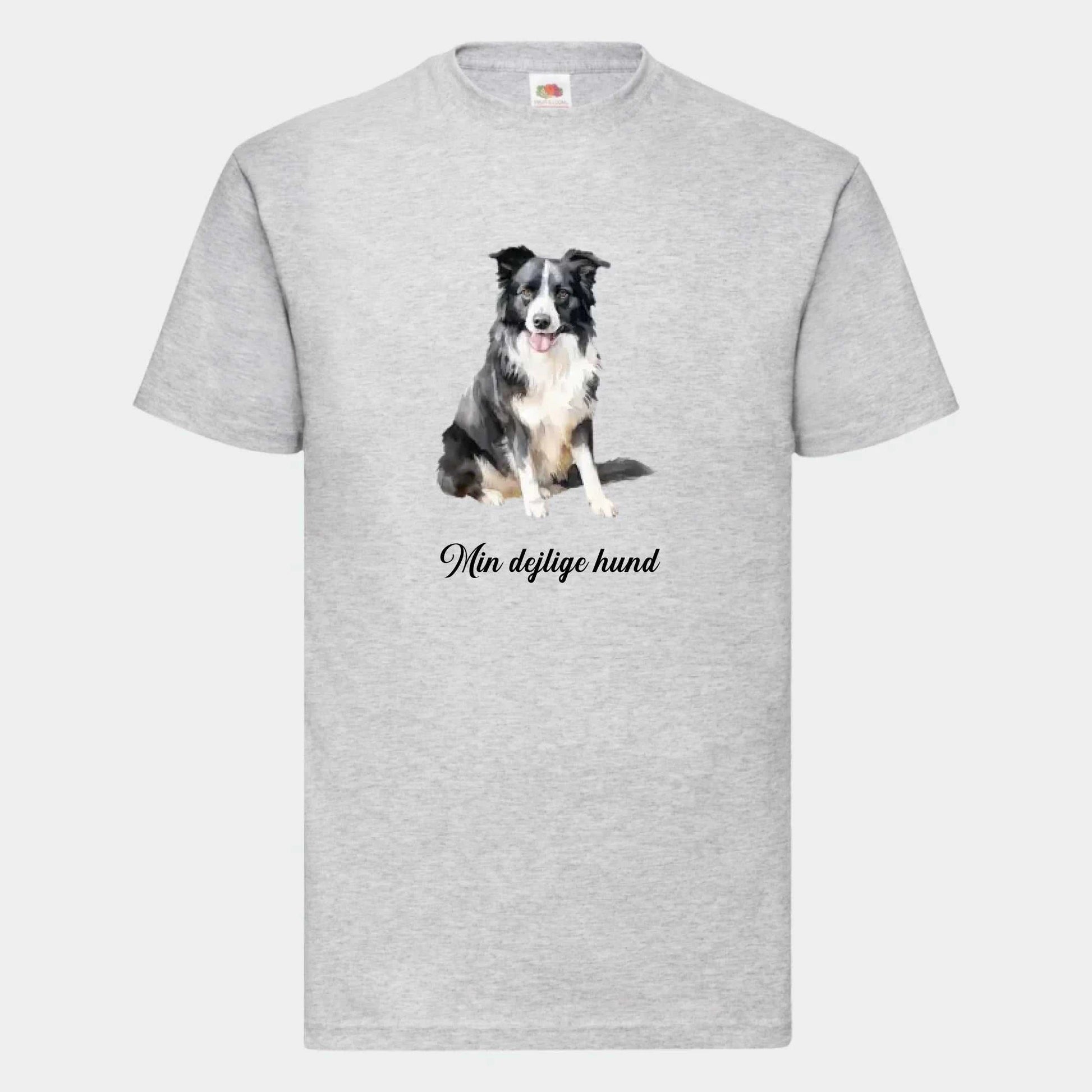 T-shirt til voksne - Hunderacer Customizer TeeInBlue Print på front Lysegrå Small