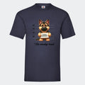T-shirt-hundehvalpe Customizer TeeInBlue Print på front Navy Small
