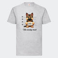 T-shirt-hundehvalpe Customizer TeeInBlue Print på front Lysegrå Small
