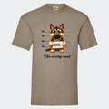 T-shirt-hundehvalpe Customizer TeeInBlue Print på front Khaki Small