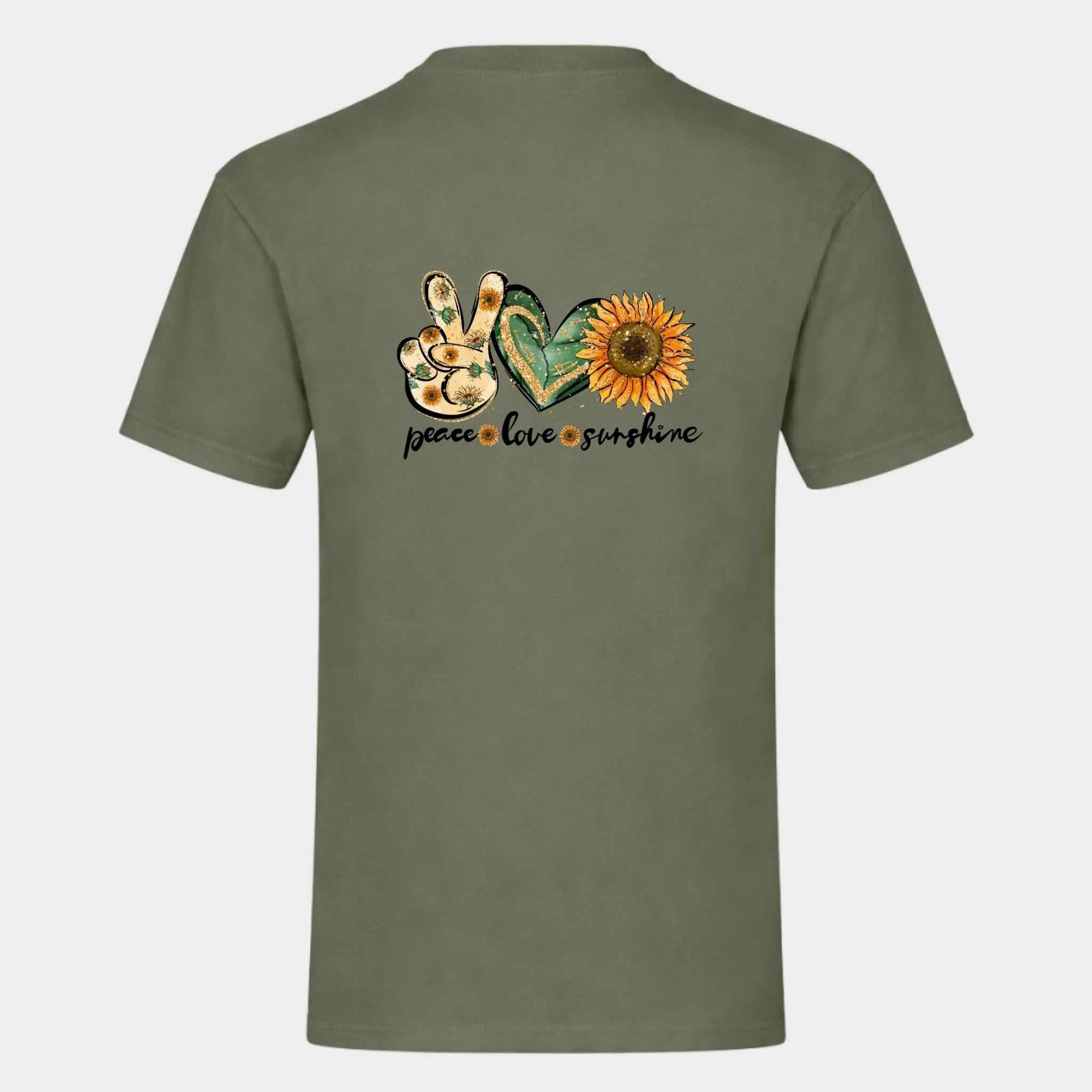 T-shirt til voksne - Peace, love, sunshine Customizer TeeInBlue