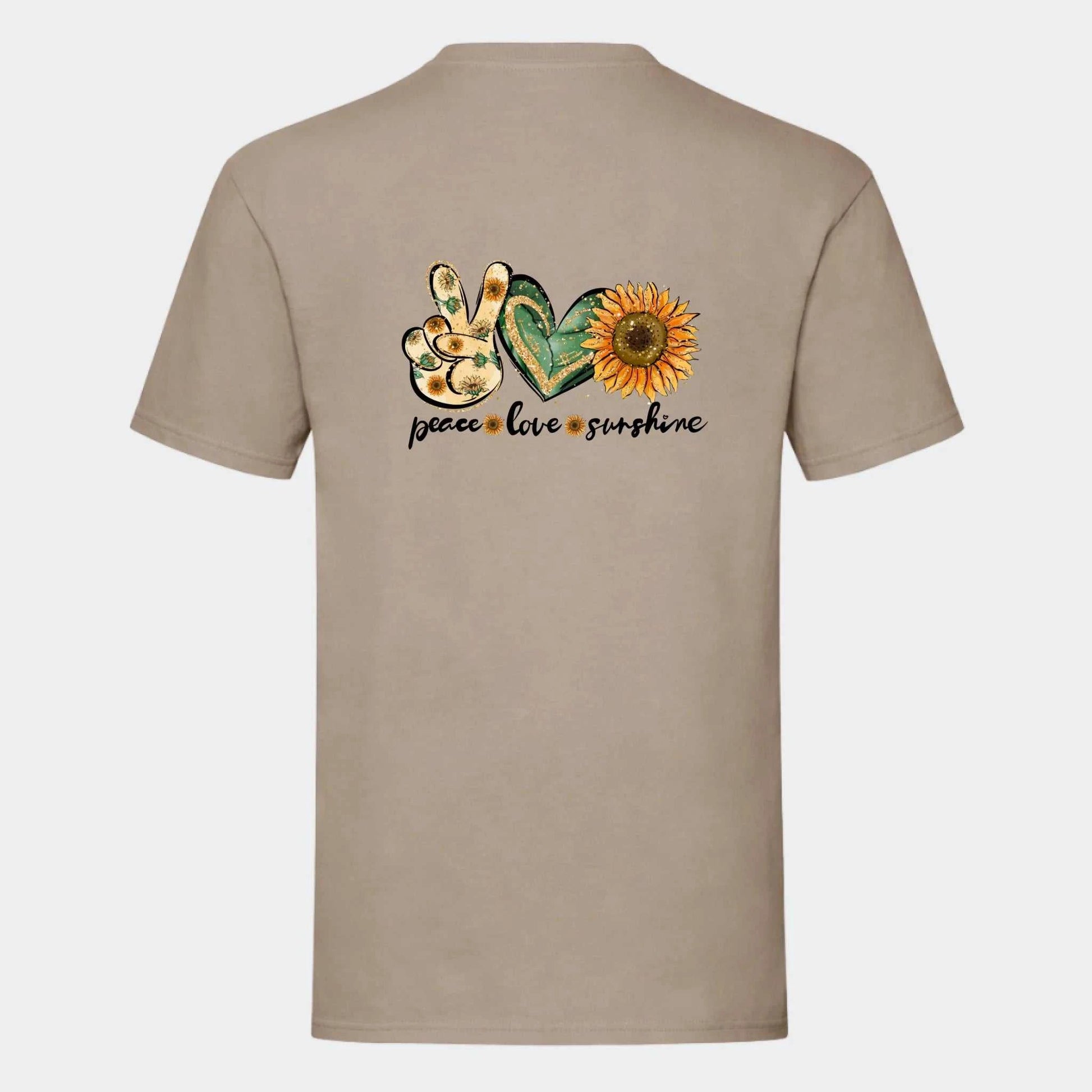 T-shirt til voksne - Peace, love, sunshine Customizer TeeInBlue