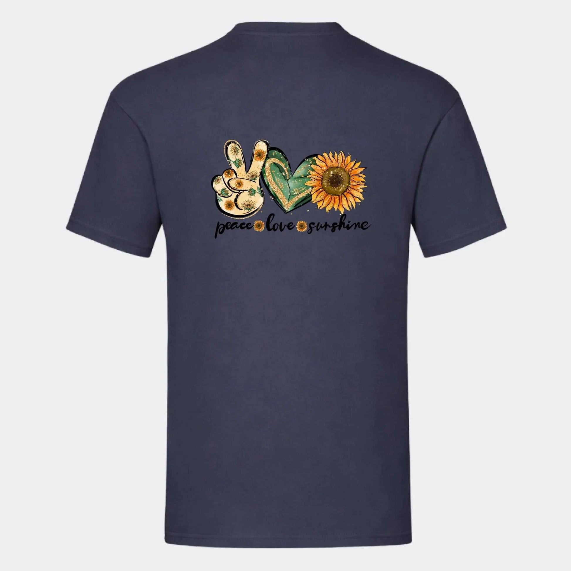 T-shirt til voksne - Peace, love, sunshine Customizer TeeInBlue