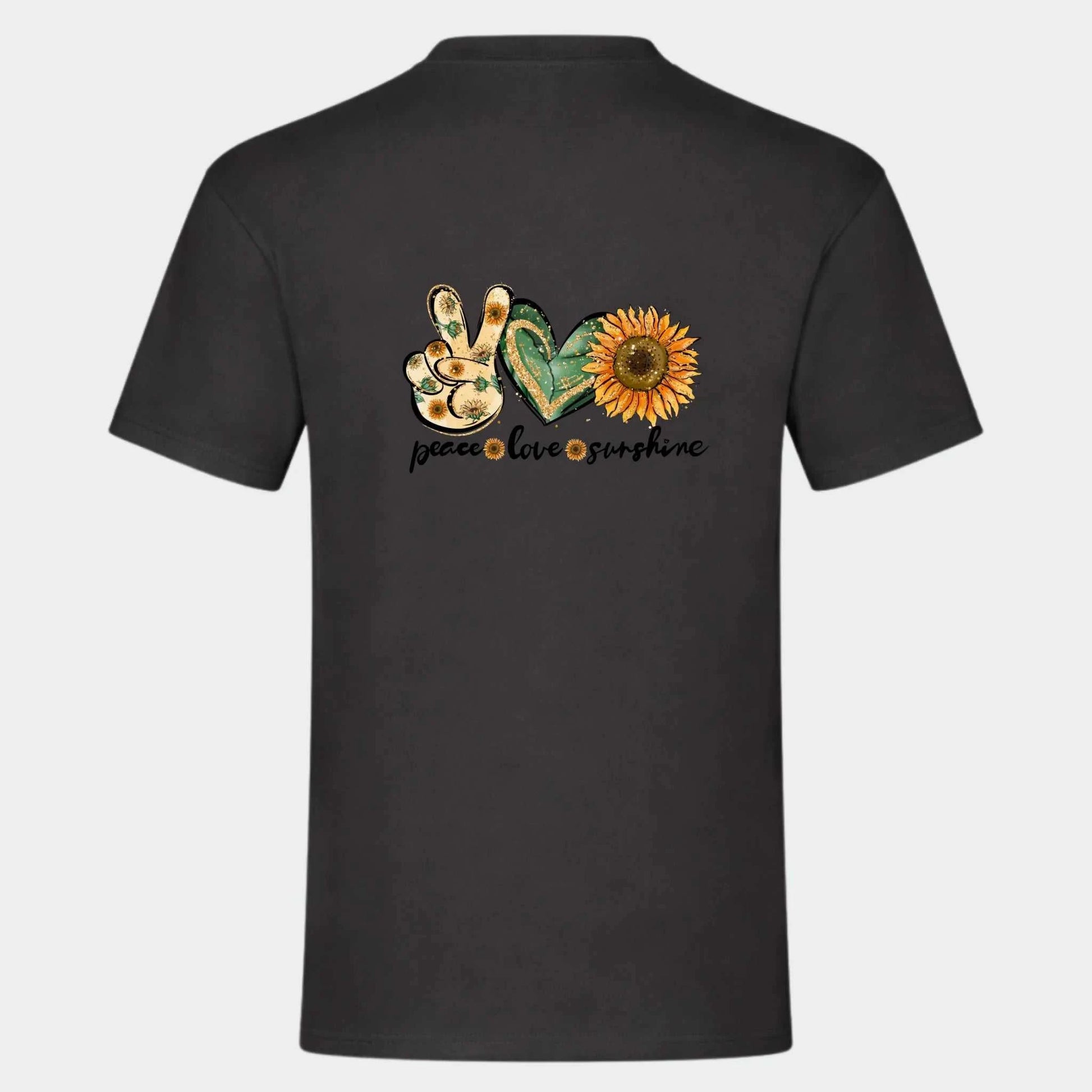 T-shirt til voksne - Peace, love, sunshine Customizer TeeInBlue