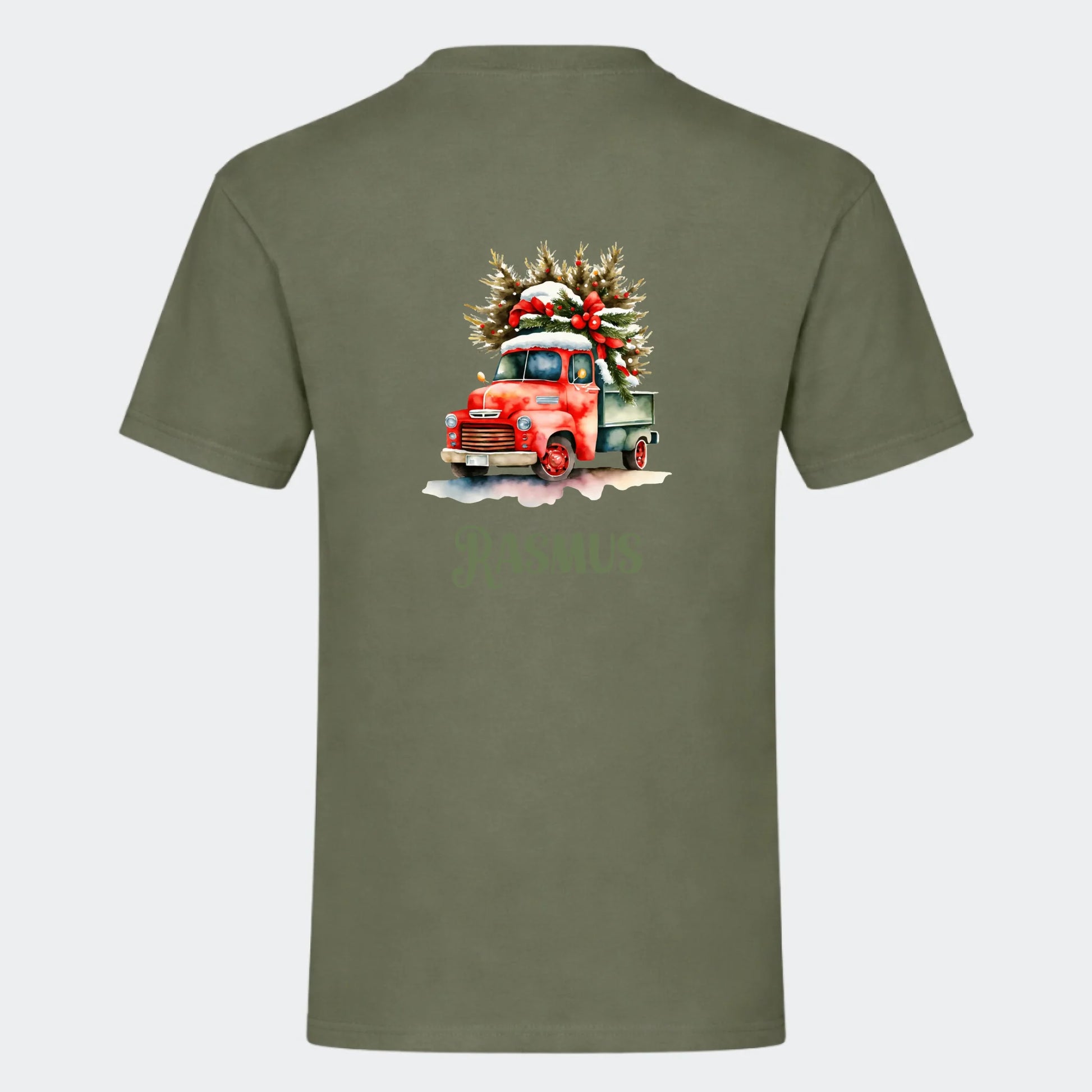 T-shirt til voksne - Bil med juletræ Customizer TeeInBlue