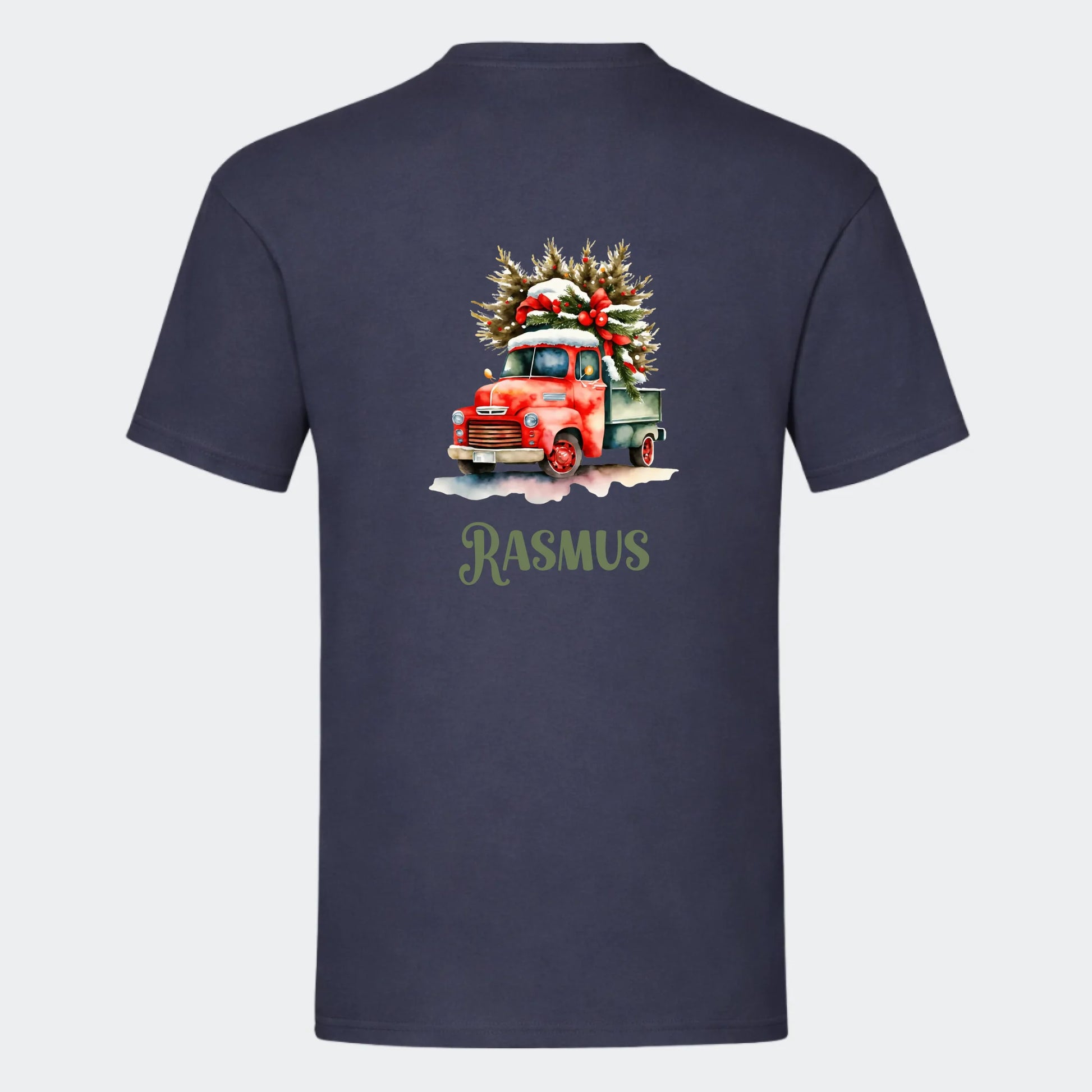 T-shirt til voksne - Bil med juletræ Customizer TeeInBlue