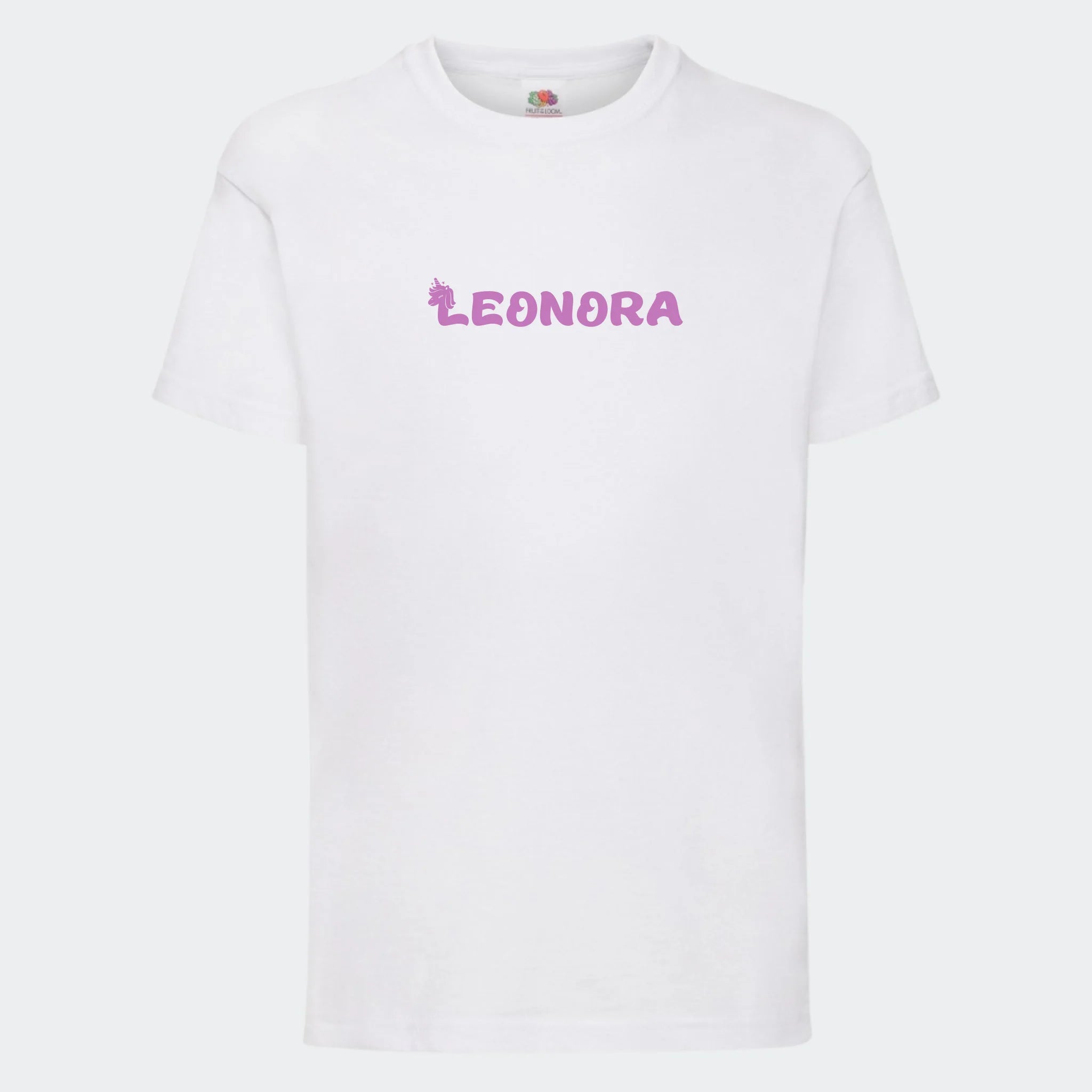 T-shirt til børn – Unicorn skrift, T-shirt tryk foran Hvid 3-4 år