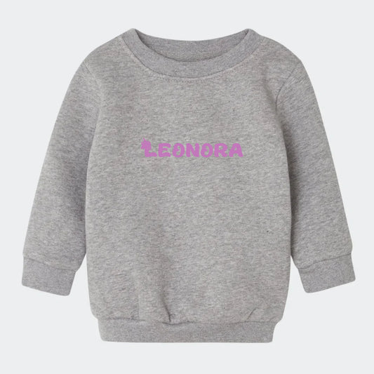 Sweatshirt til små børn – Unicorn skrift, grå