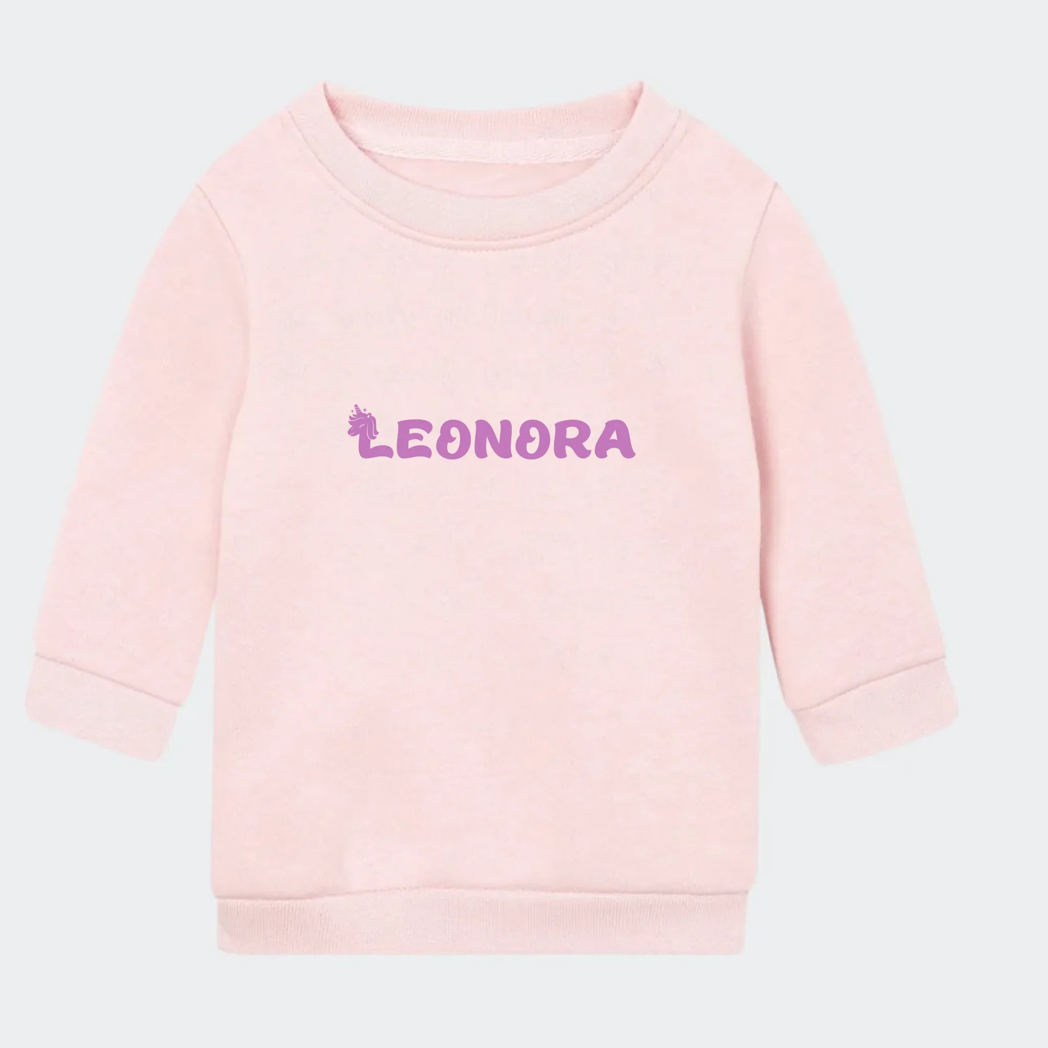 Sweatshirt til små børn – Unicorn skrift, lyserød