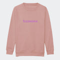 Sweatshirt til junior - Unicorn skrift Customizer TeeInBlue Print på front Dusty Pink 3-4 år