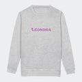 Sweatshirt til junior - Unicorn skrift Customizer TeeInBlue Print på front Heather Grey 3-4 år