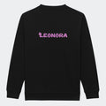 Sweatshirt til junior - Unicorn skrift Customizer TeeInBlue Print på ryggen Sort 3-4 år