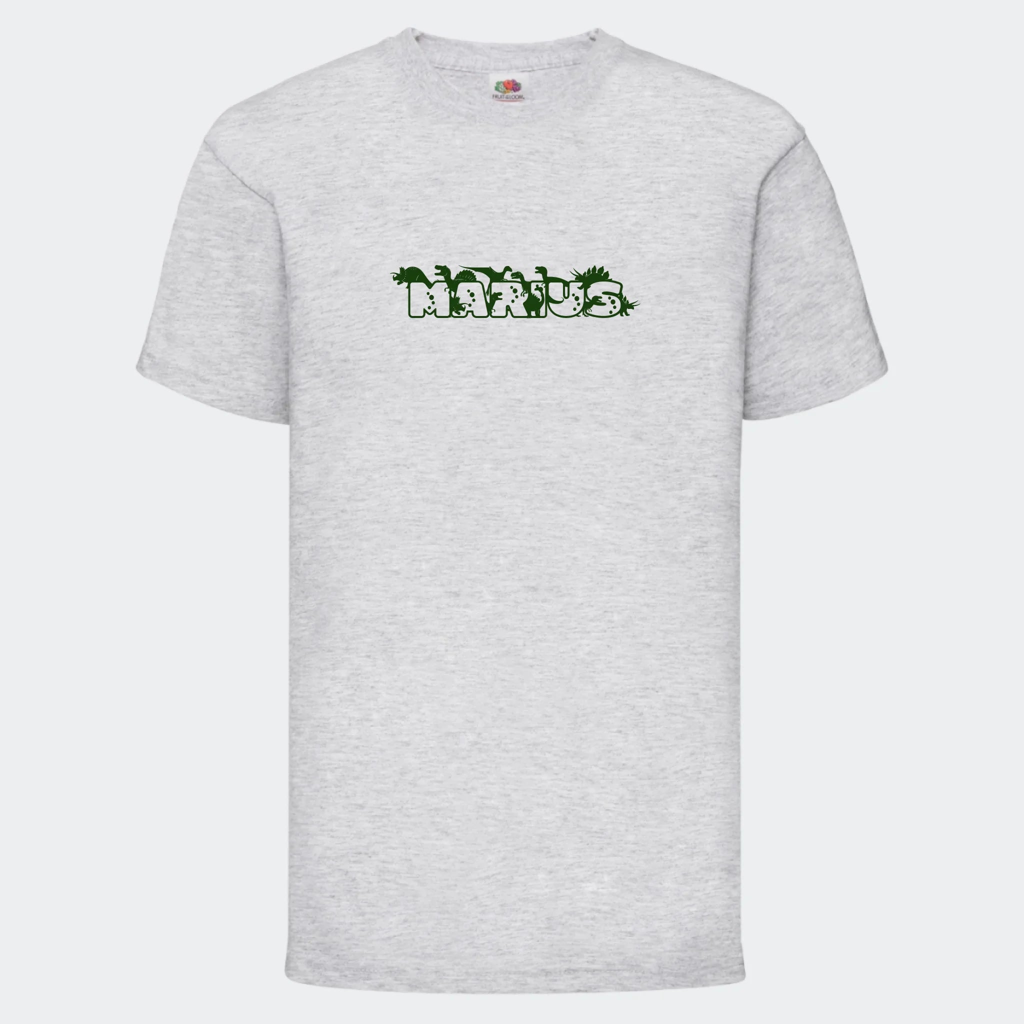 T-shirt til børn – Dino skrift, T-shirt tryk foran Lysegrå 3-4 år