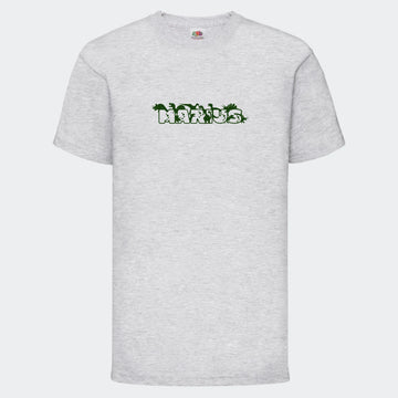 T-shirt til børn - Dino skrift Customizer TeeInBlue T-shirt Print på front Lysegrå 3-4 år