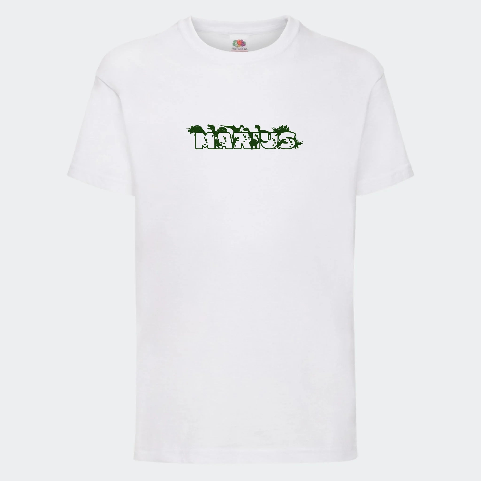 T-shirt til børn – Dino skrift, T-shirt tryk foran Hvid 3-4 år