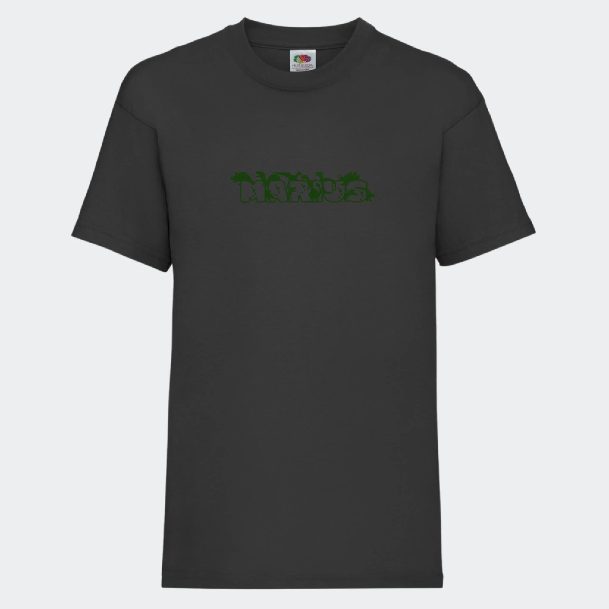 T-shirt til børn – Dino skrift, T-shirt tryk foran Sort 3-4 år