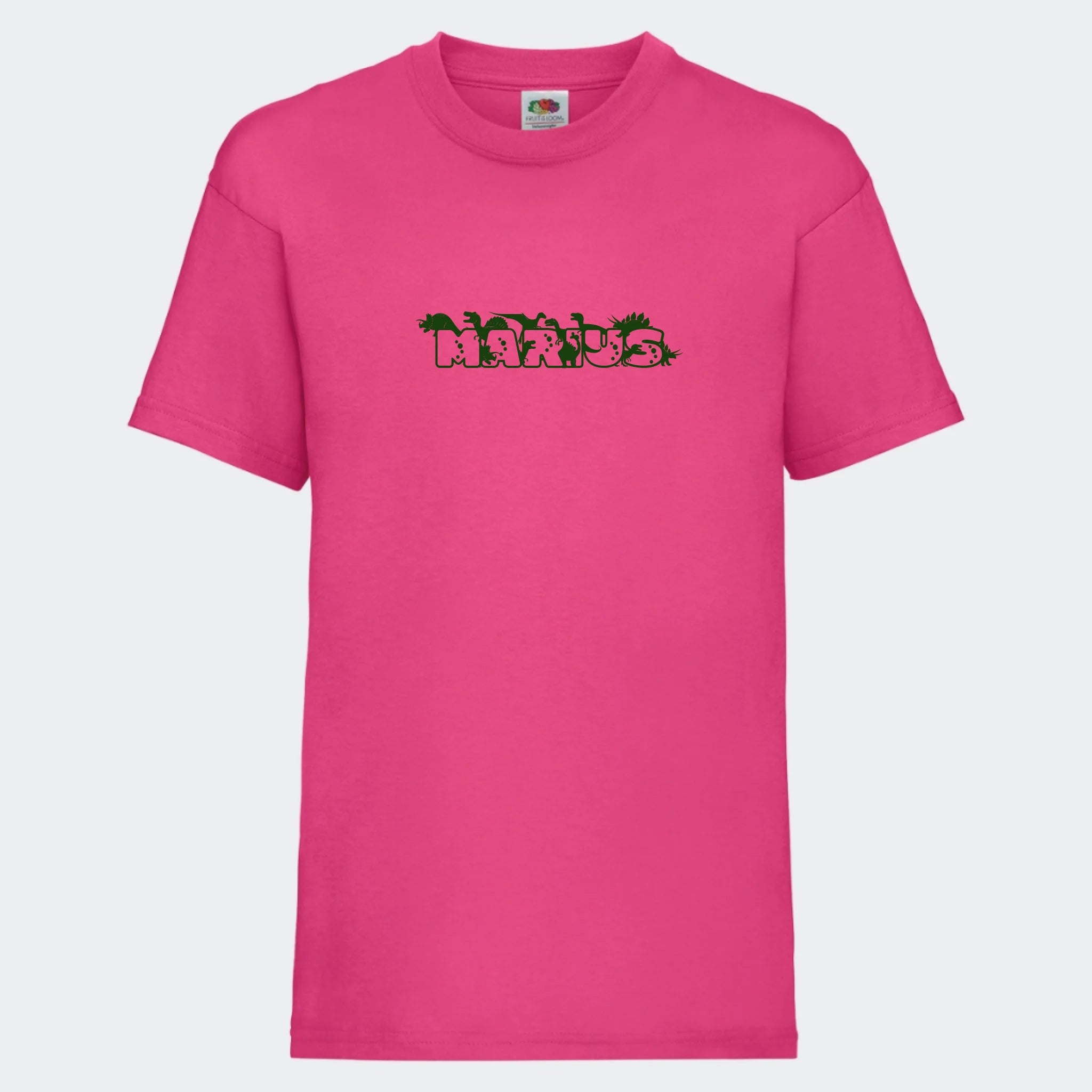 T-shirt til børn – Dino skrift, T-shirt tryk foran Fuchsia 3-4 år