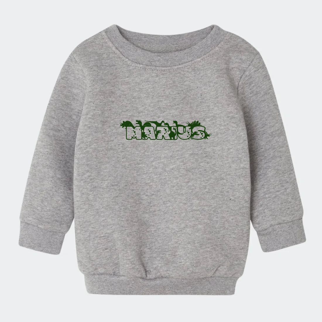 Sweatshirt til små børn - Dino skrift Customizer TeeInBlue Sweatshirt til børn - flere farver Grå 6-12M