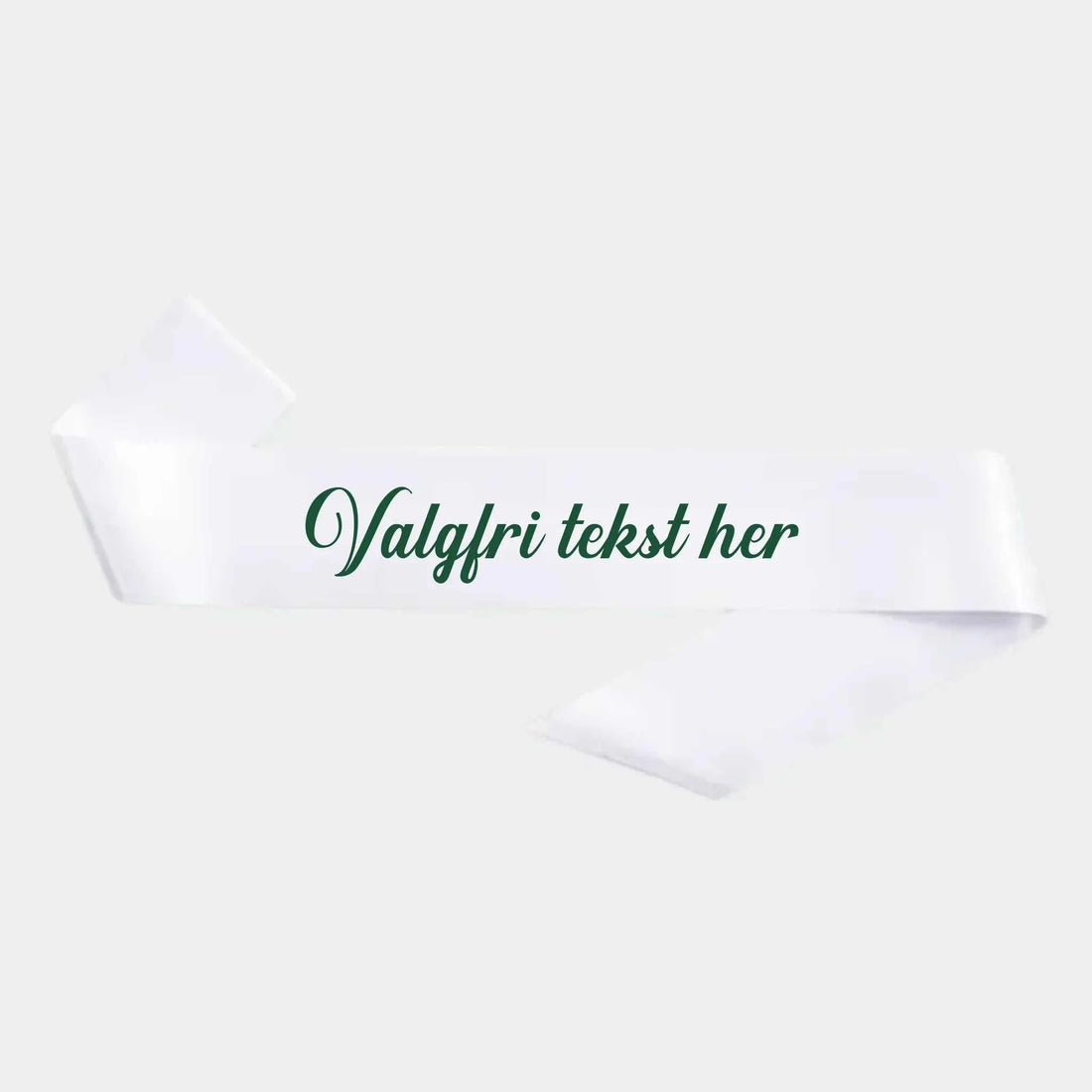Hvidt personligt ordensbånd med valgfri tekst til fest og gaveidé