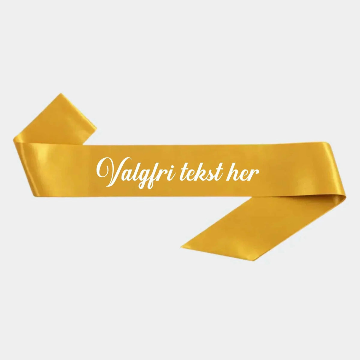 Guld ordensbånd med valgfri tekst til personlige begivenheder og gaver.