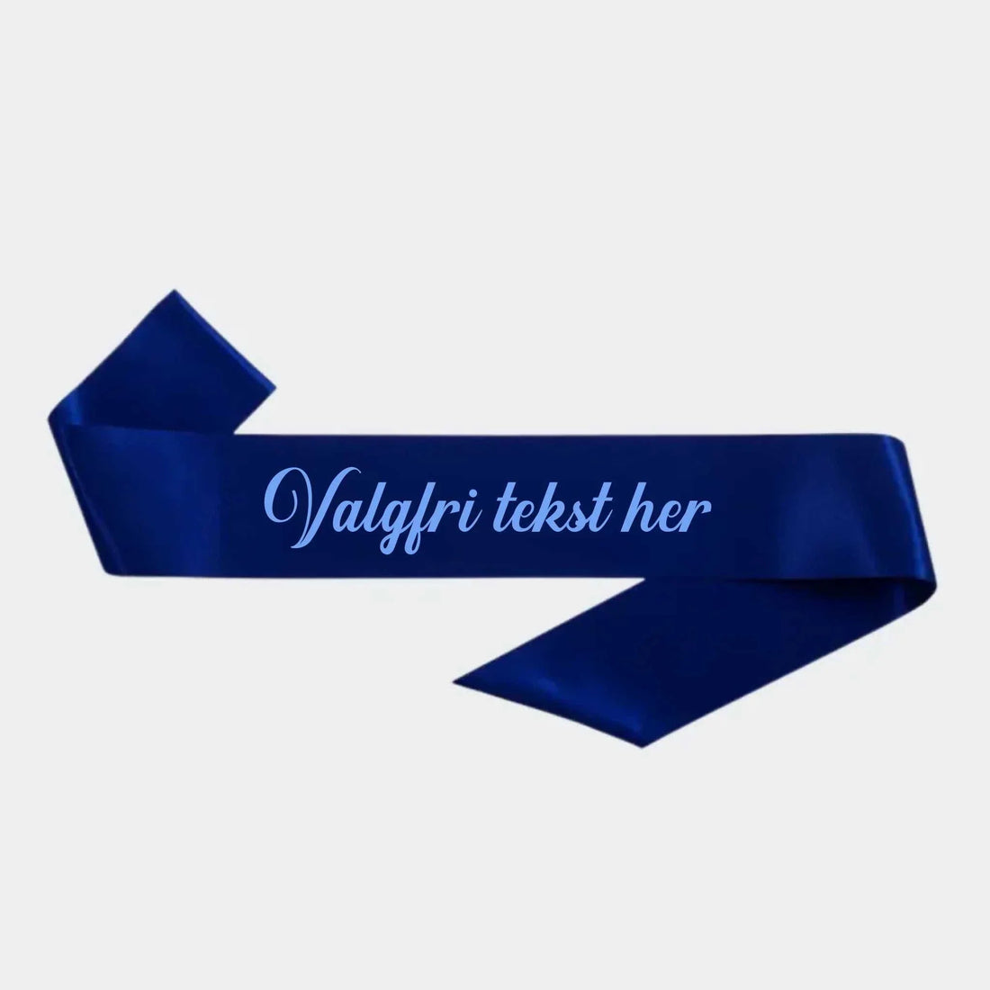 Kongeblåt ordensbånd med valgfri tekst til personlige begivenheder og gaver