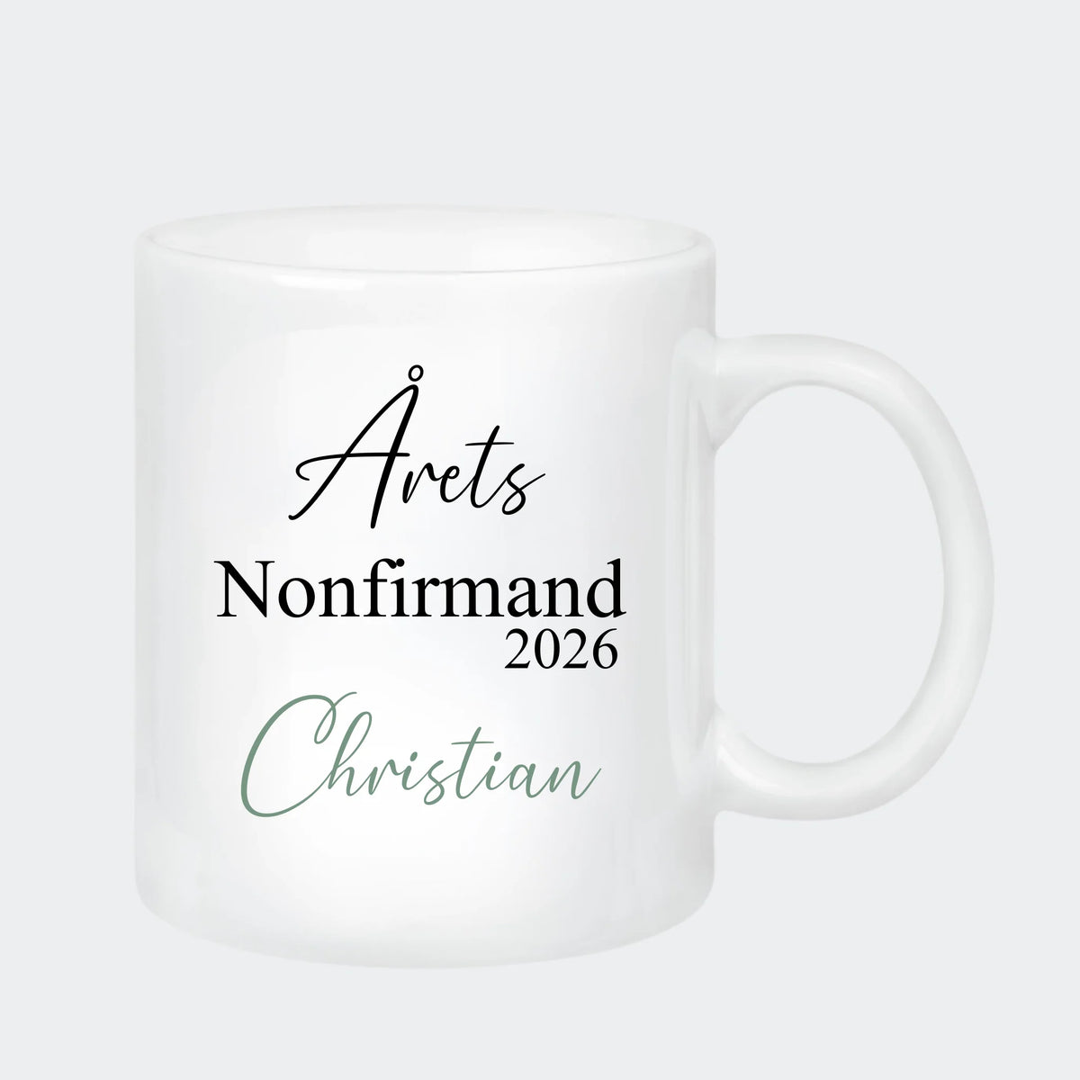 Keramikkrus – Årets nonfirmand 2026, hvid, 330 ml