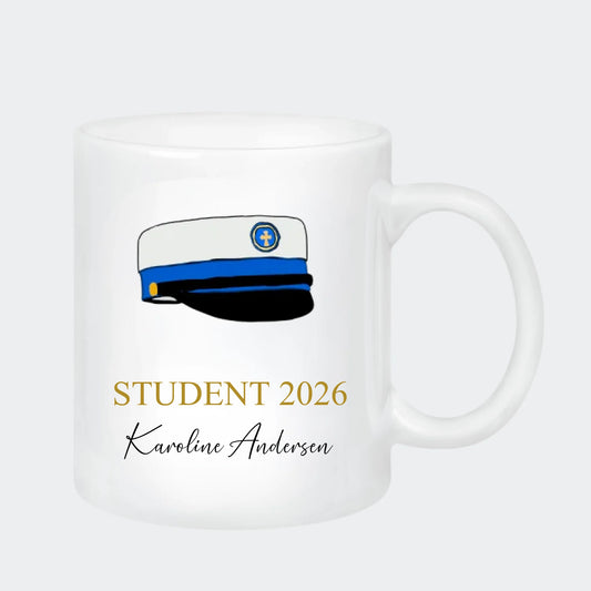 Keramikkrus – HHX student 2026, hvid, 330 ml