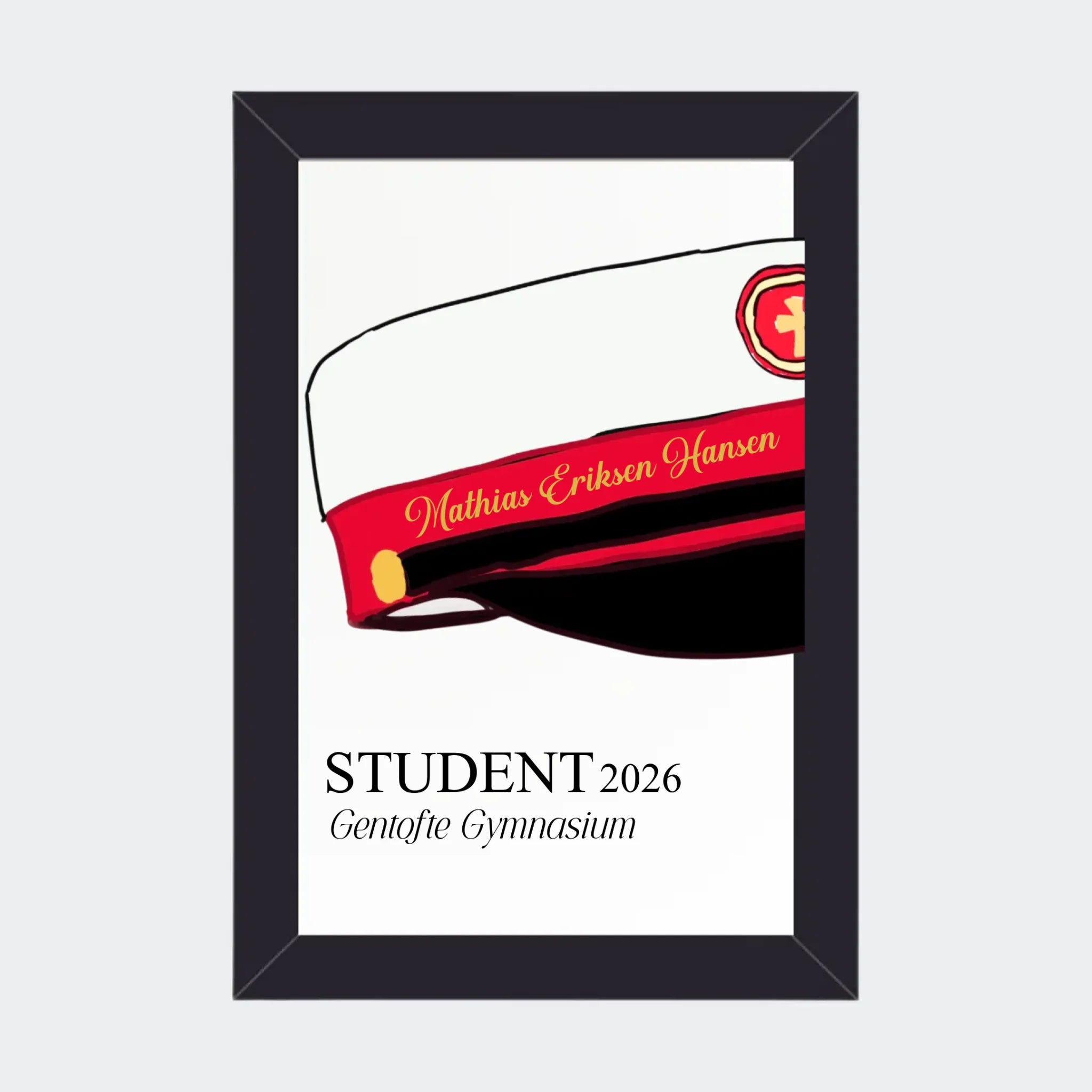 Plakat – STX student 2026, 10 × 15 med sort ramme