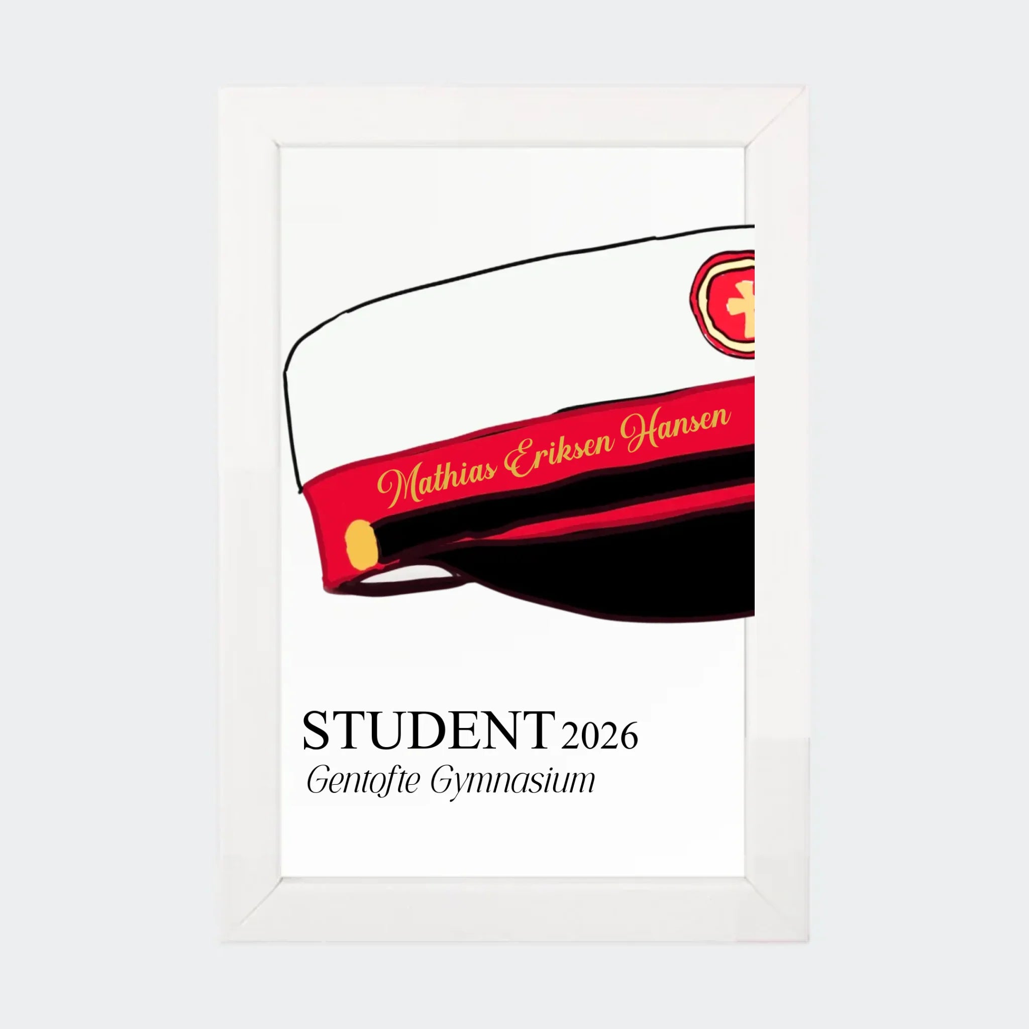 Plakat – STX student 2026, 10 × 15 med hvid ramme