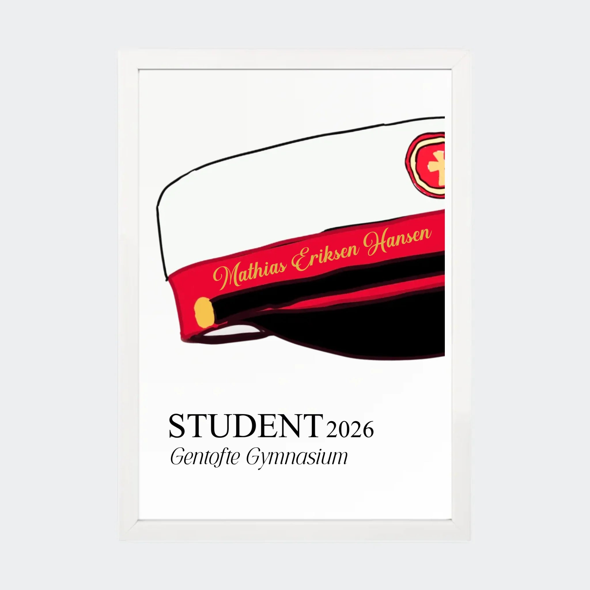 Plakat – STX student 2026, A4 med hvid ramme
