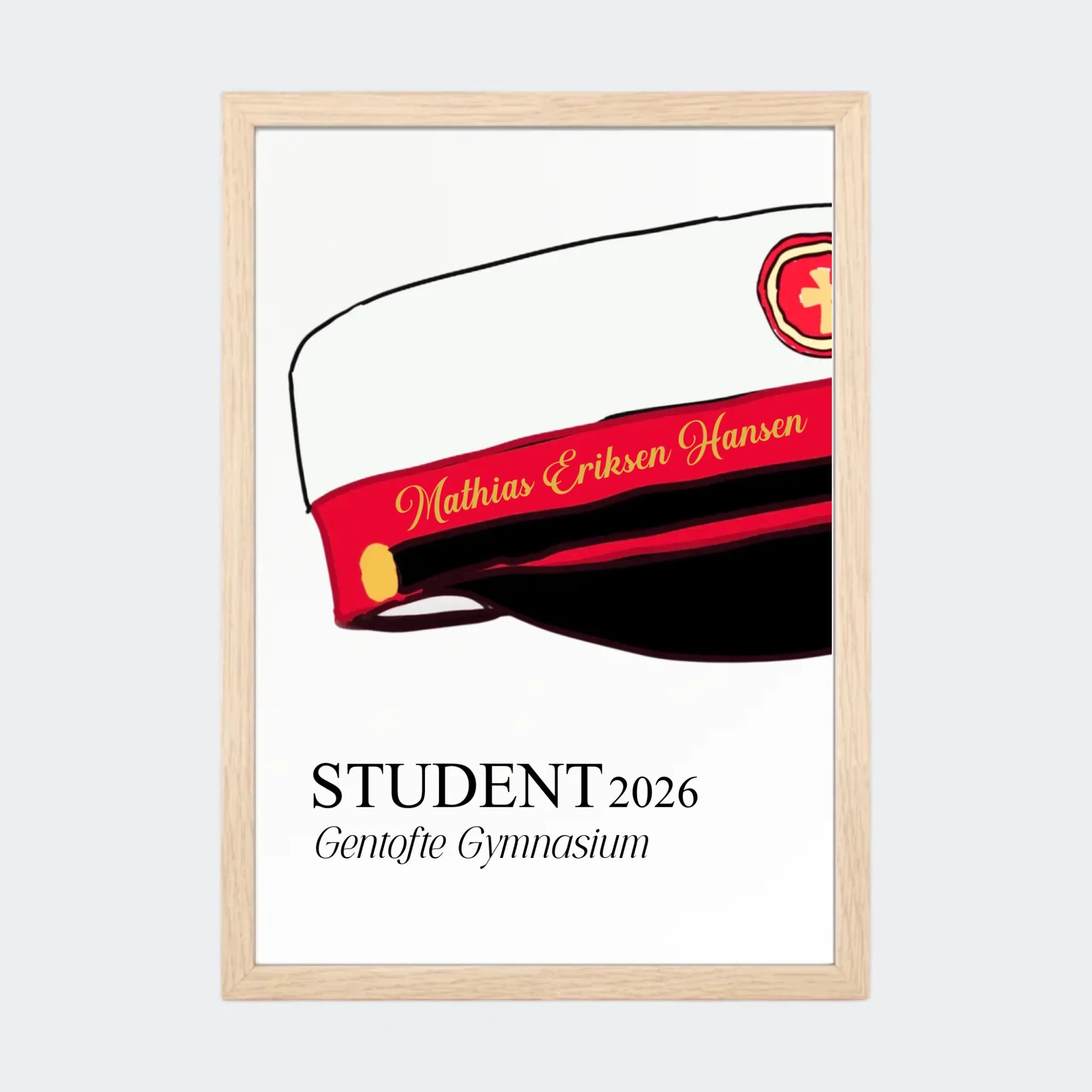 Plakat – STX student 2026, A4 med naturfarvet ramme