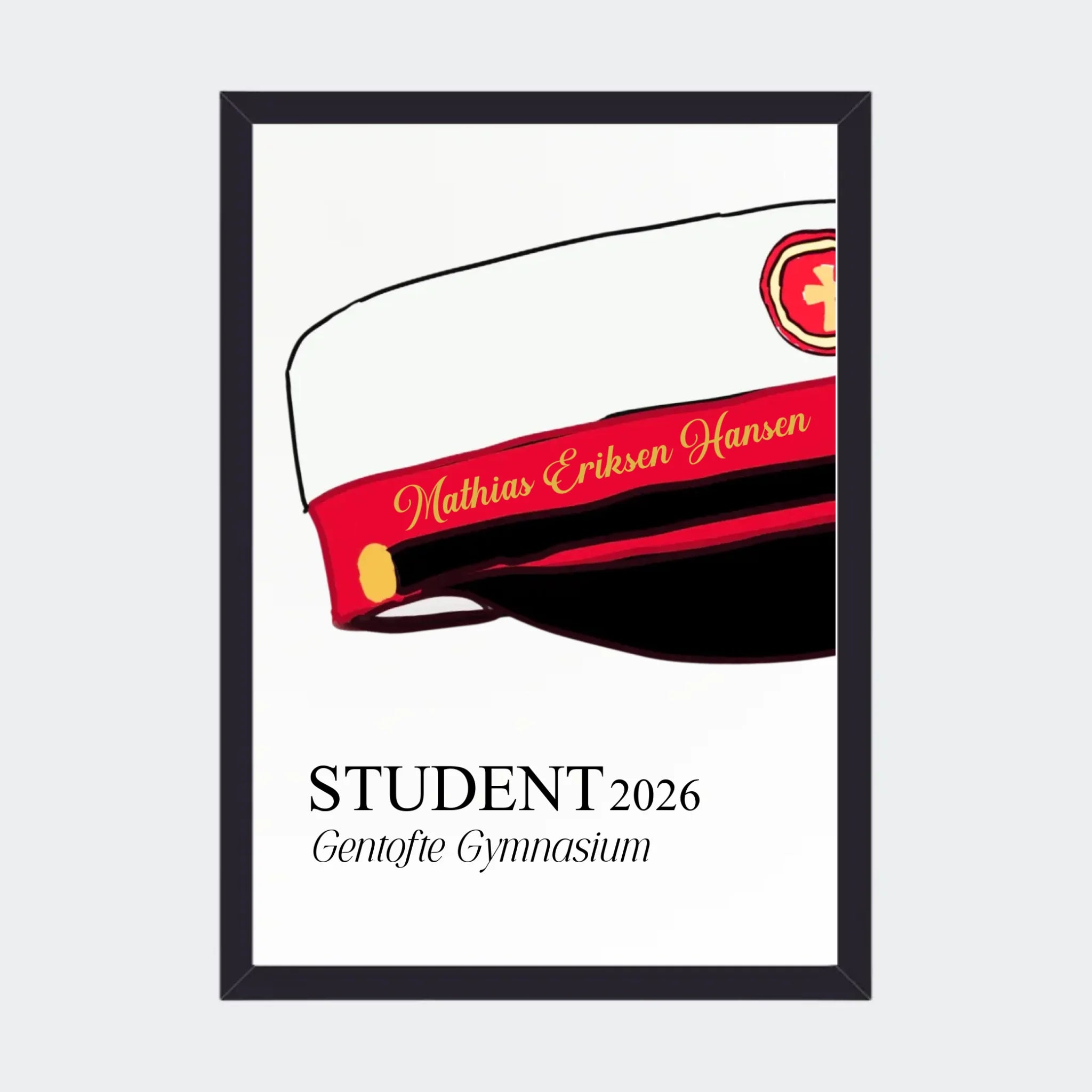 Plakat – STX student 2026, A4 med sort ramme