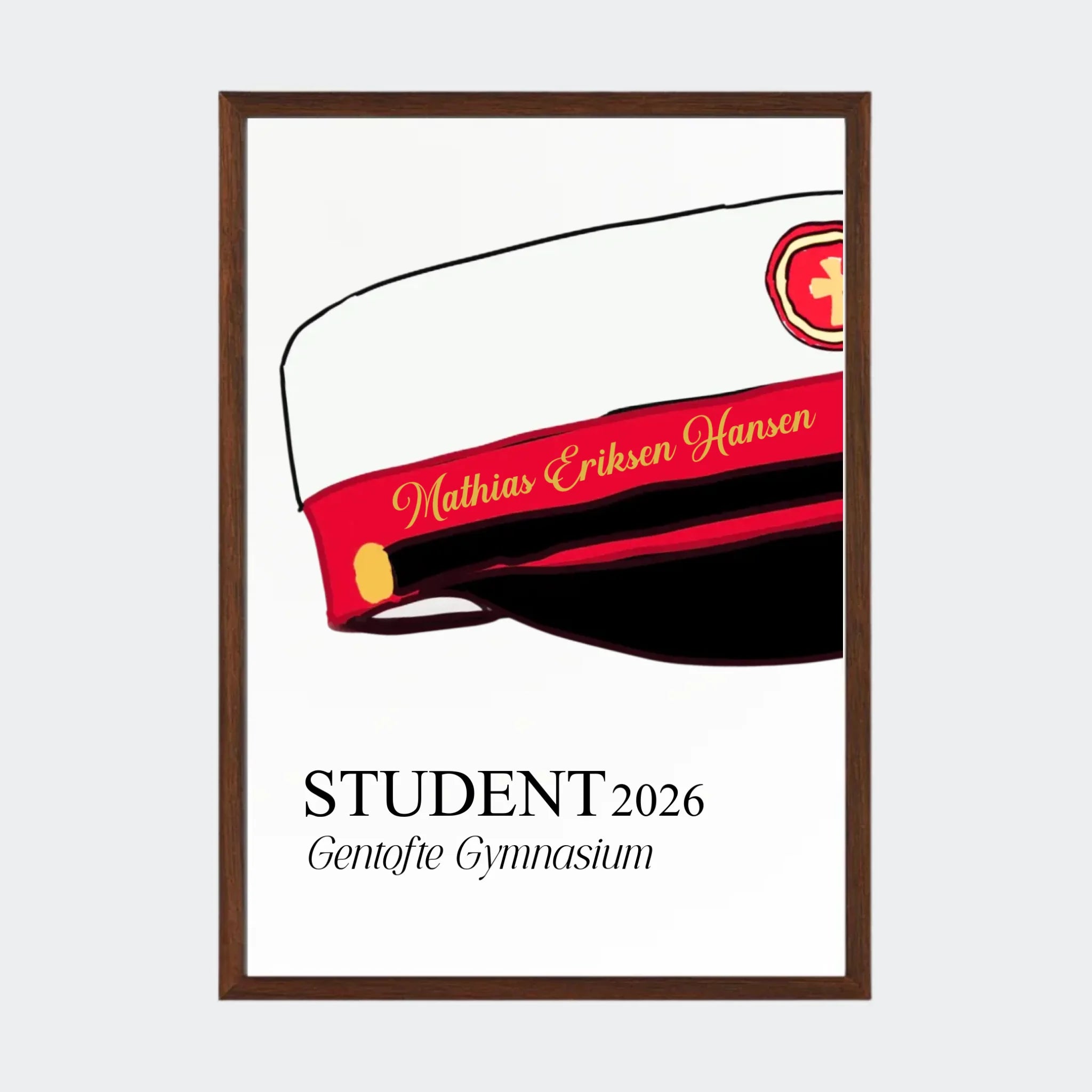 Plakat – STX student 2026, A3 med ramme i mørk eg