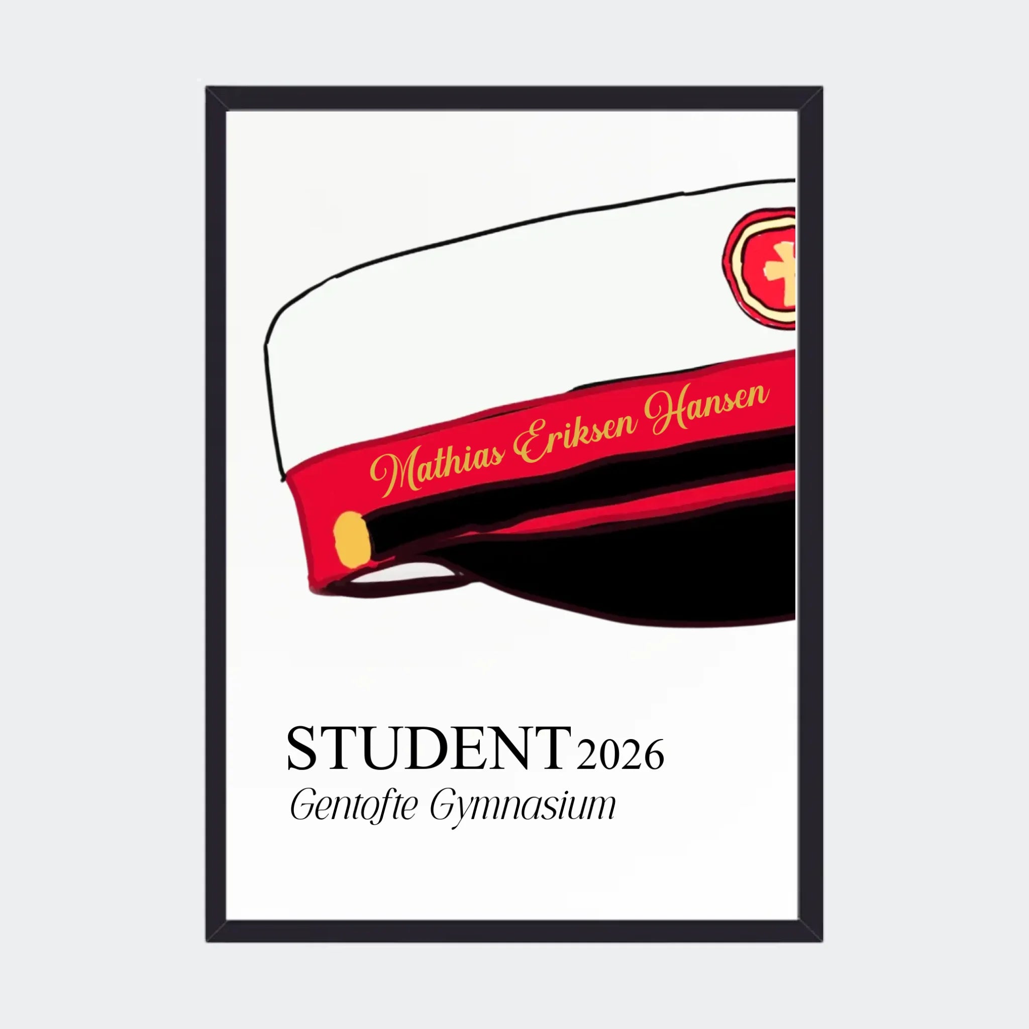 Plakat – STX student 2026, A3 med sort ramme