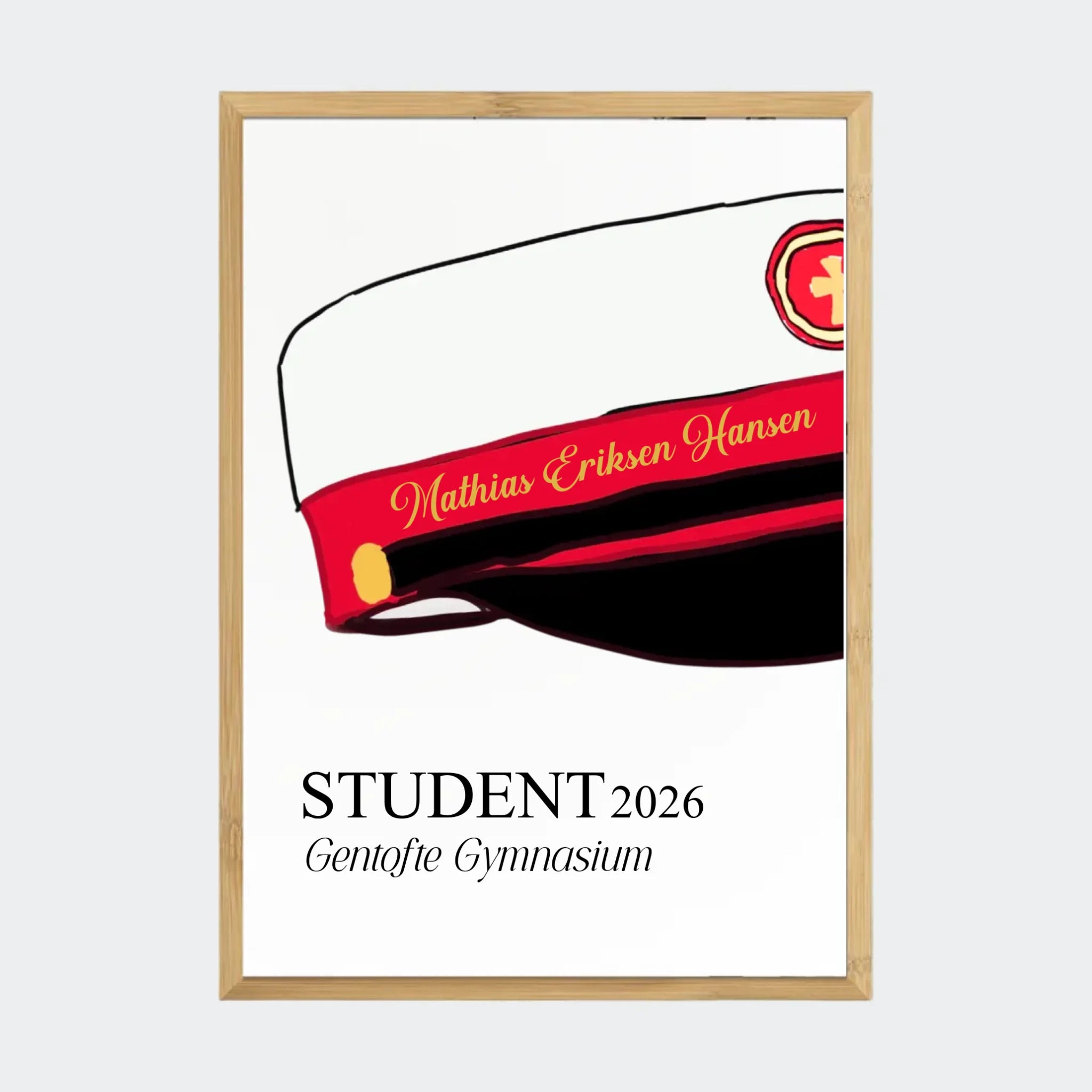 Plakat – STX student 2026, A2 med ramme i bambus