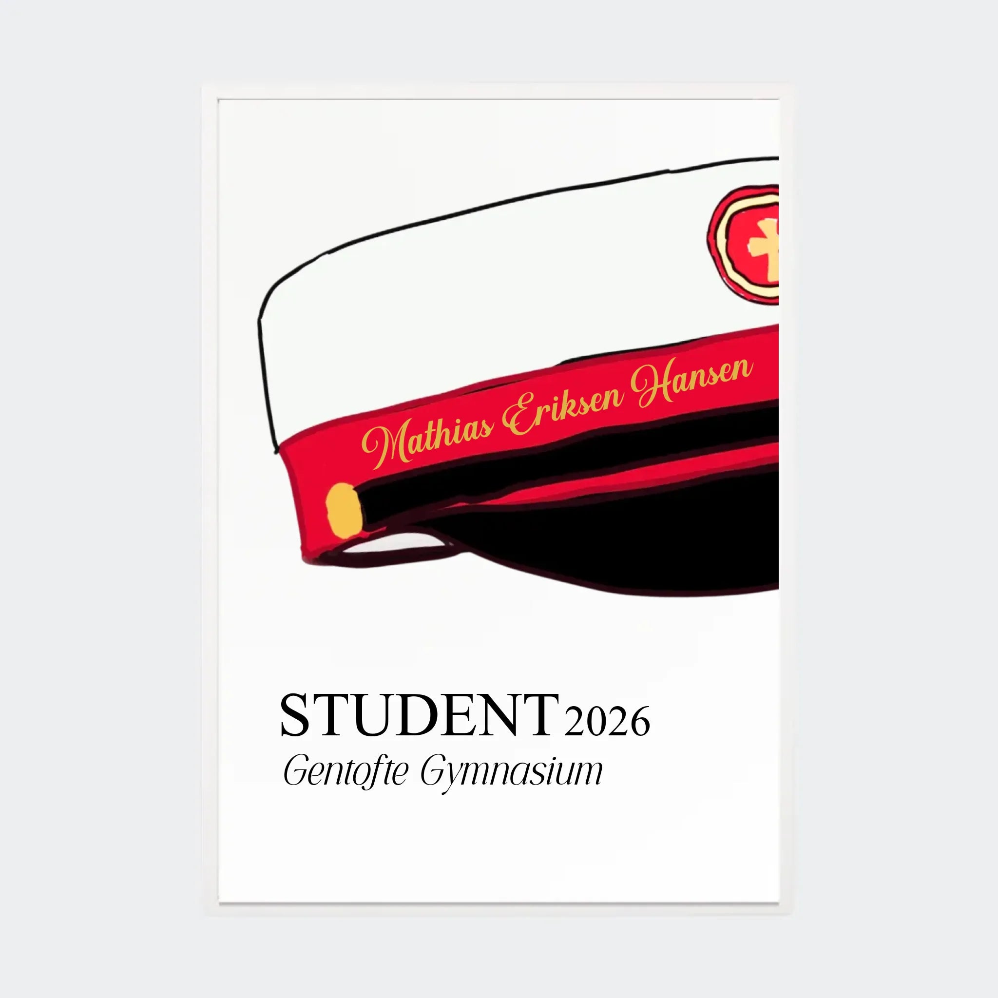 Plakat – STX student 2026, A2 med hvid ramme