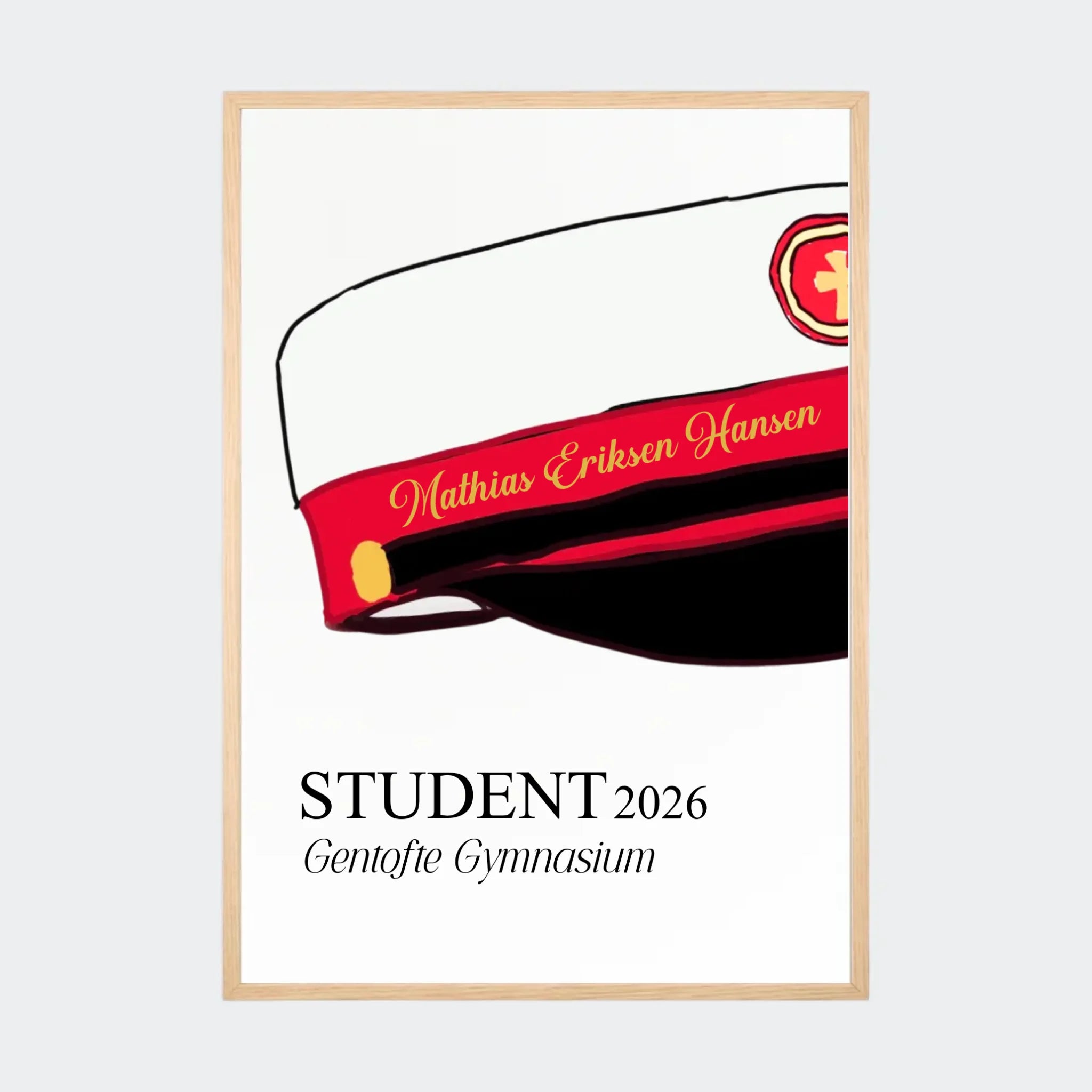 Plakat – STX student 2026, A2 med naturfarvet ramme