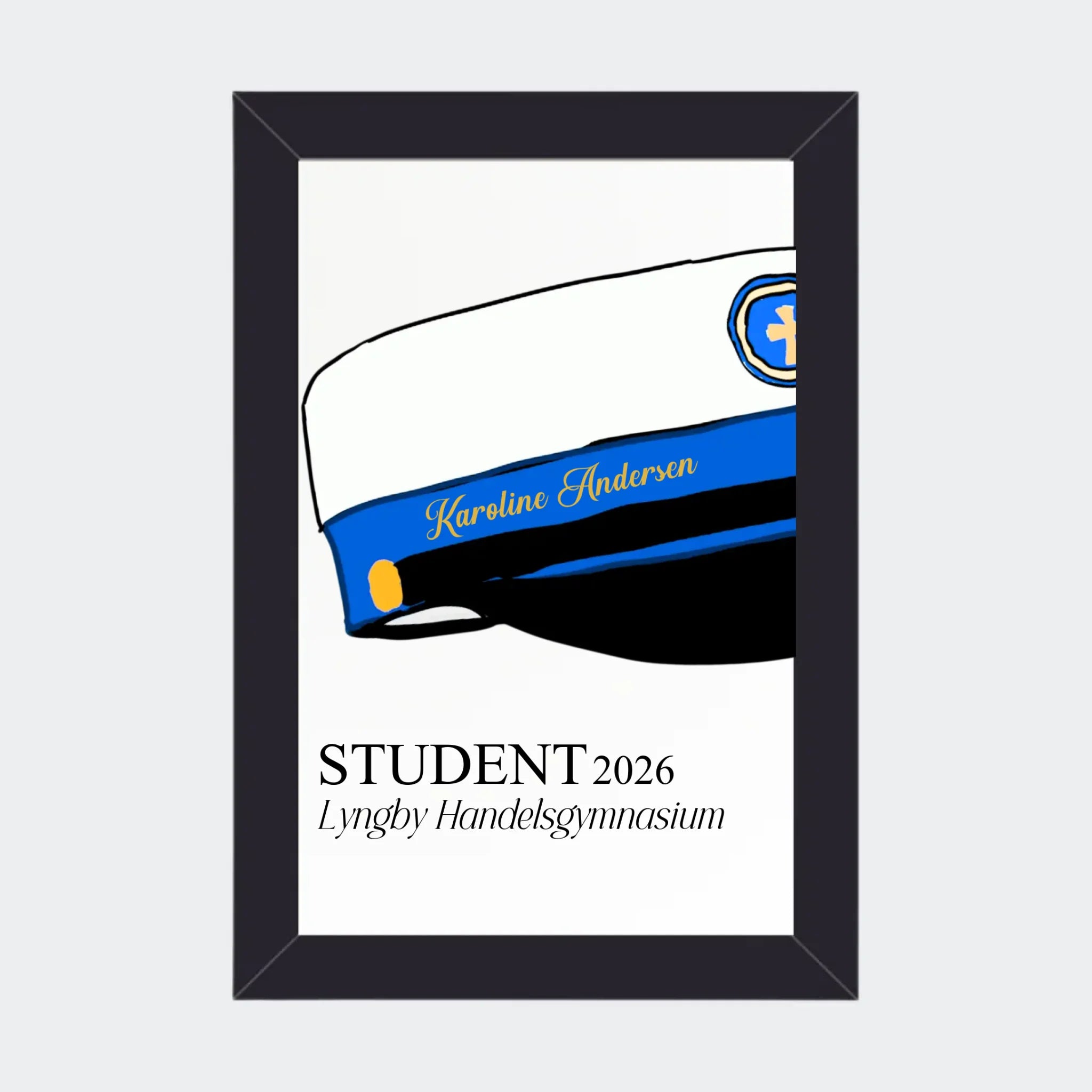 Plakat – HHX student 2026, 10 × 15 med sort ramme