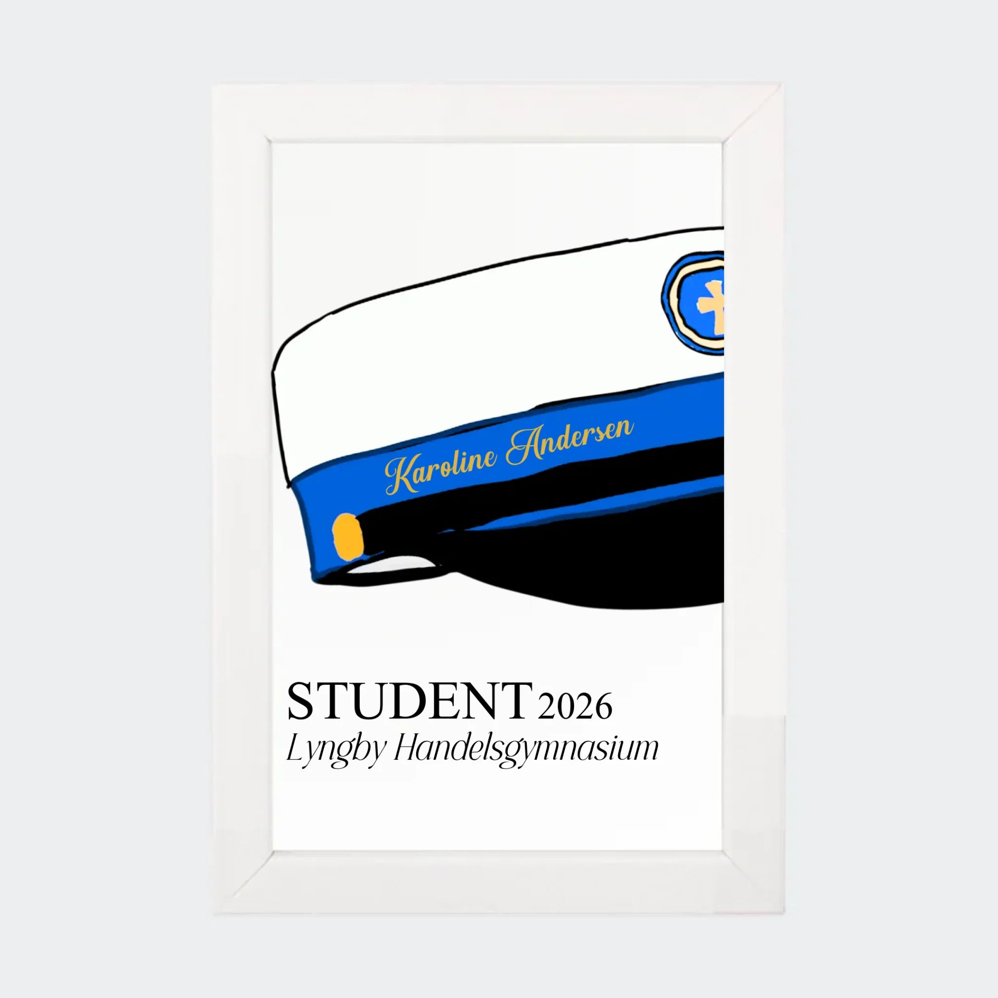 Plakat – HHX student 2026, 10 × 15 med hvid ramme