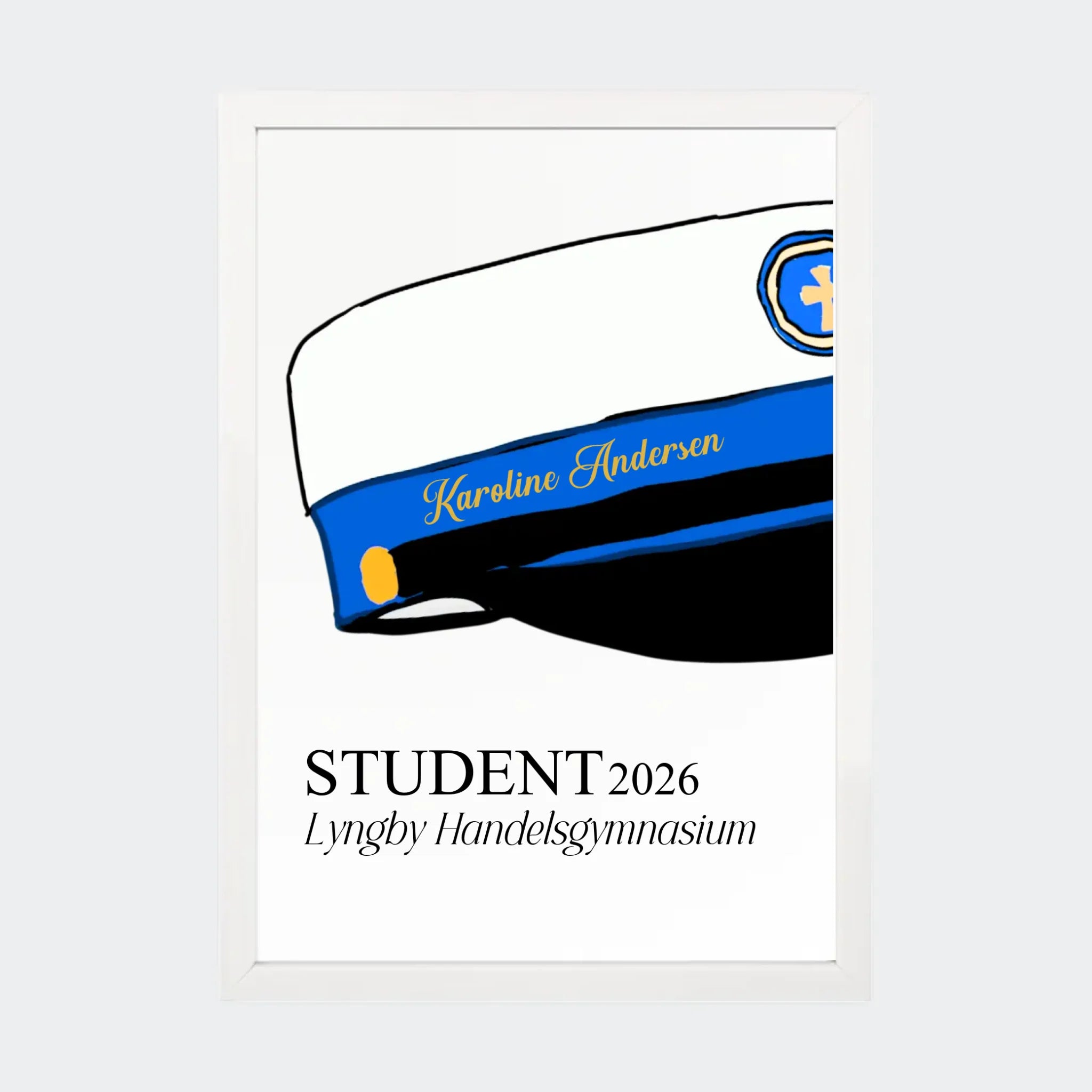 Plakat – HHX student 2026, A4 med hvid ramme