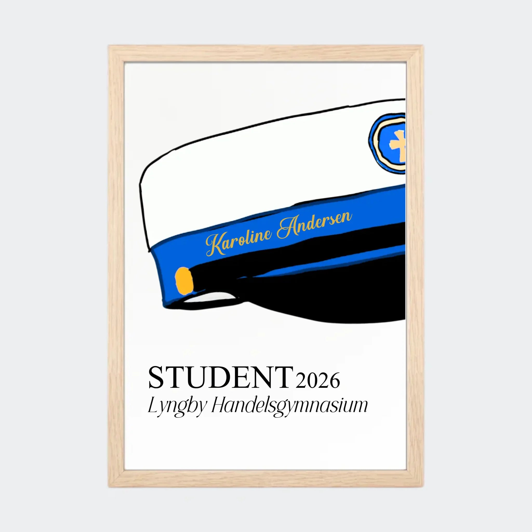 Plakat – HHX student 2026, A4 med naturfarvet ramme