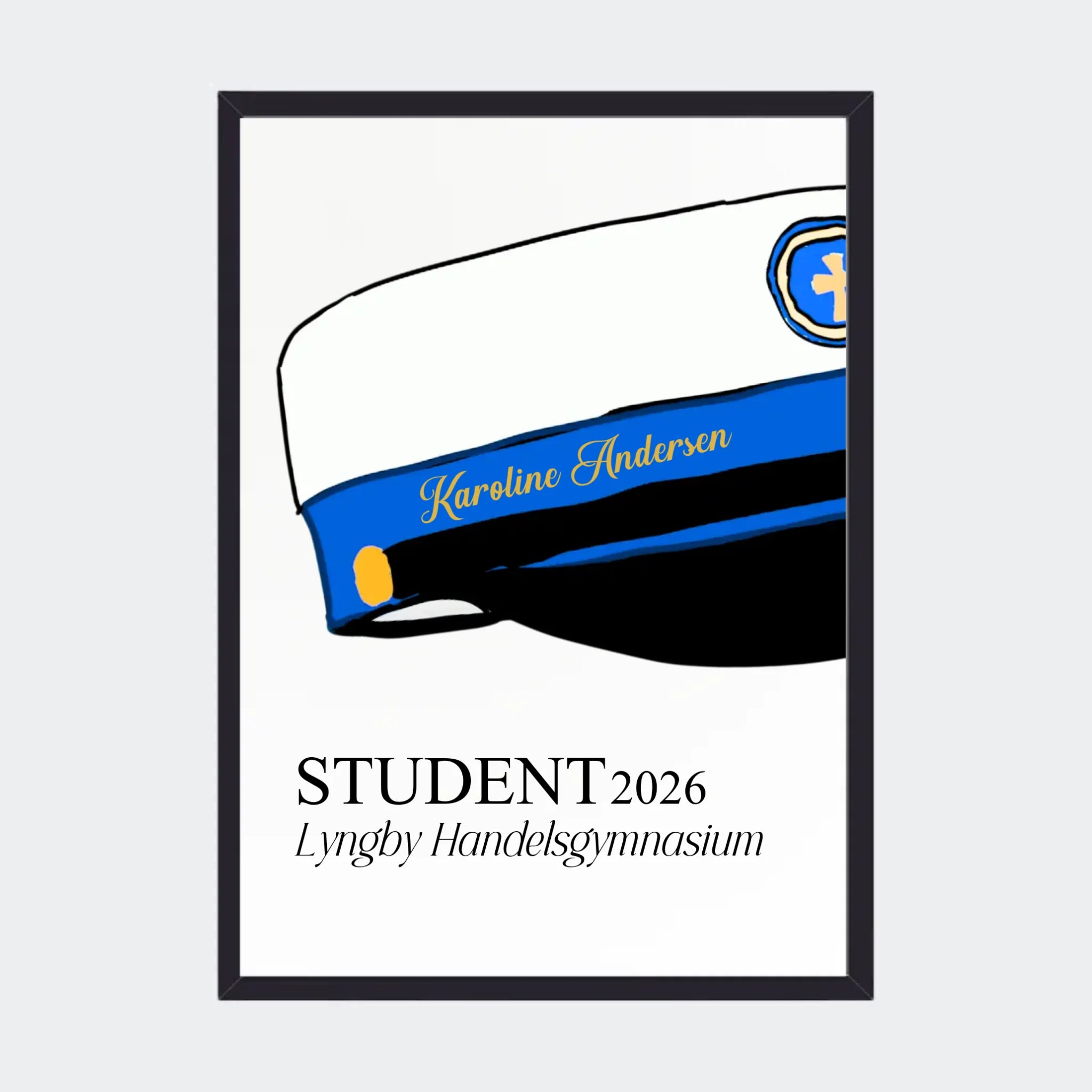 Plakat – HHX student 2026, A3 med sort ramme