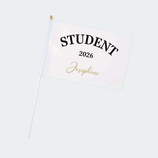 Ét hvidt flag med Student 2026