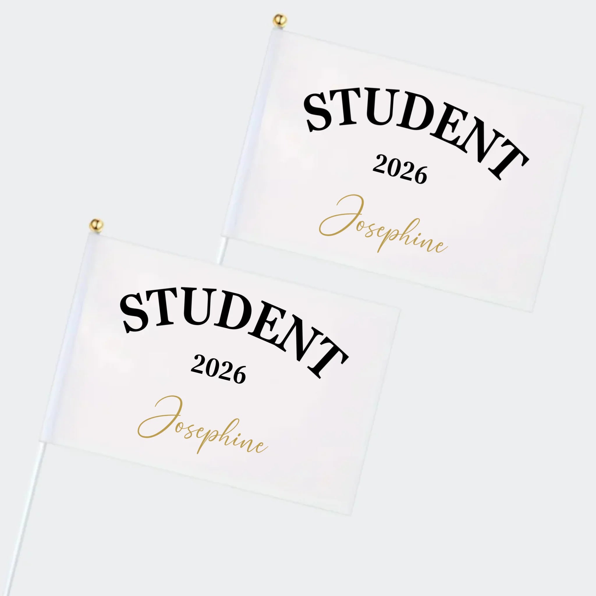 Sublimationsflag med motivet Hvide flag – Student 2026, 2 flag