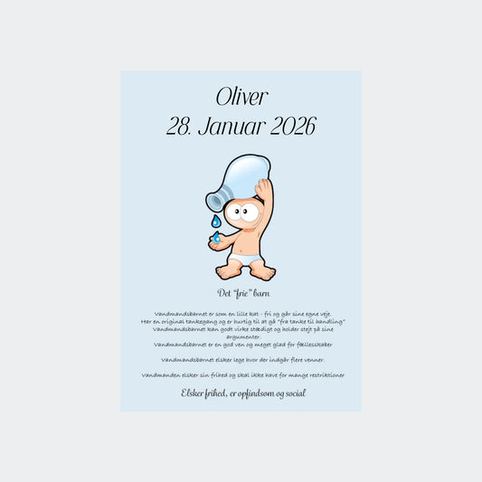 Plakat med stjernetegn – Vandmanden, Uden ramme