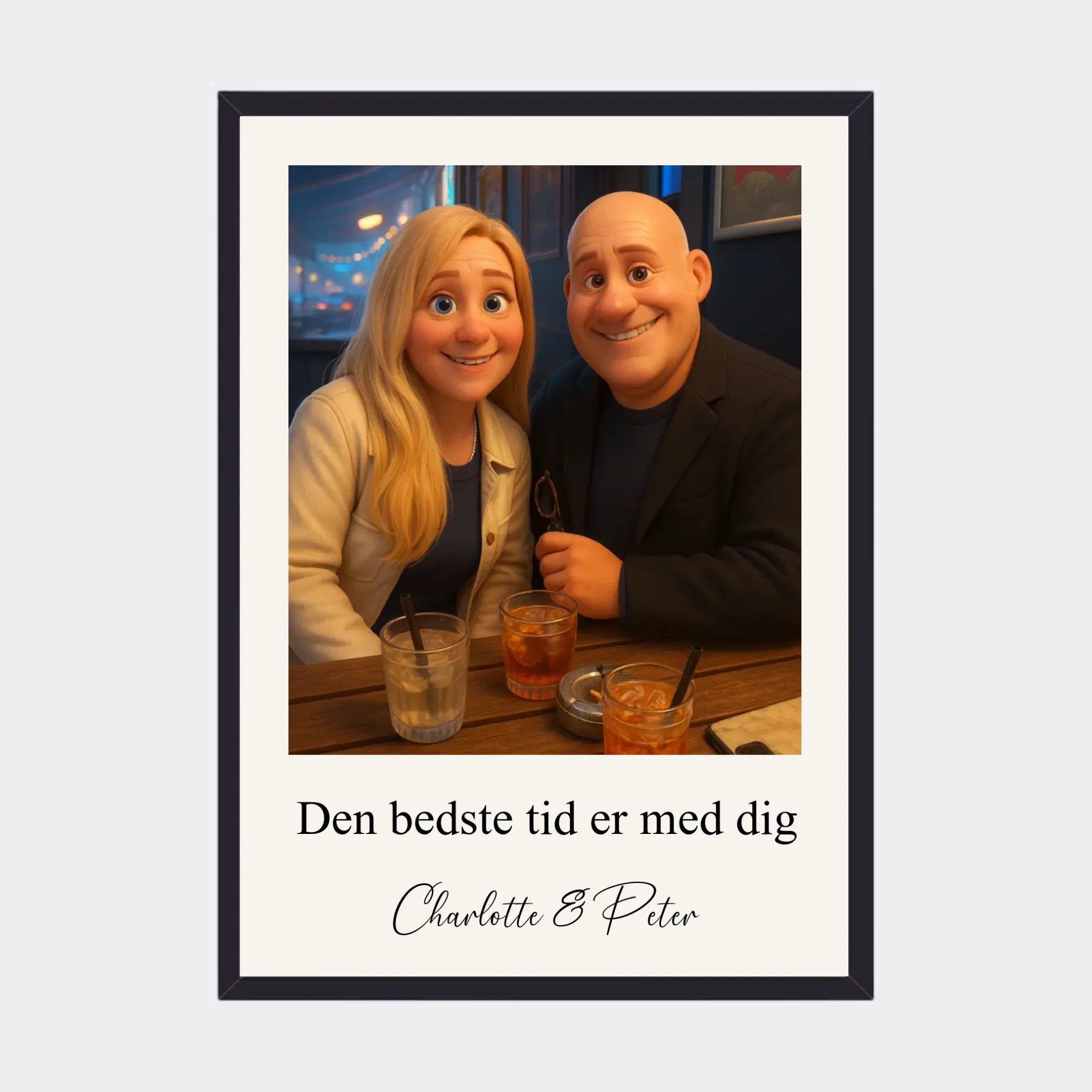 Plakat Ai genereret Pixar – Upload eget billede, A3 med sort ramme