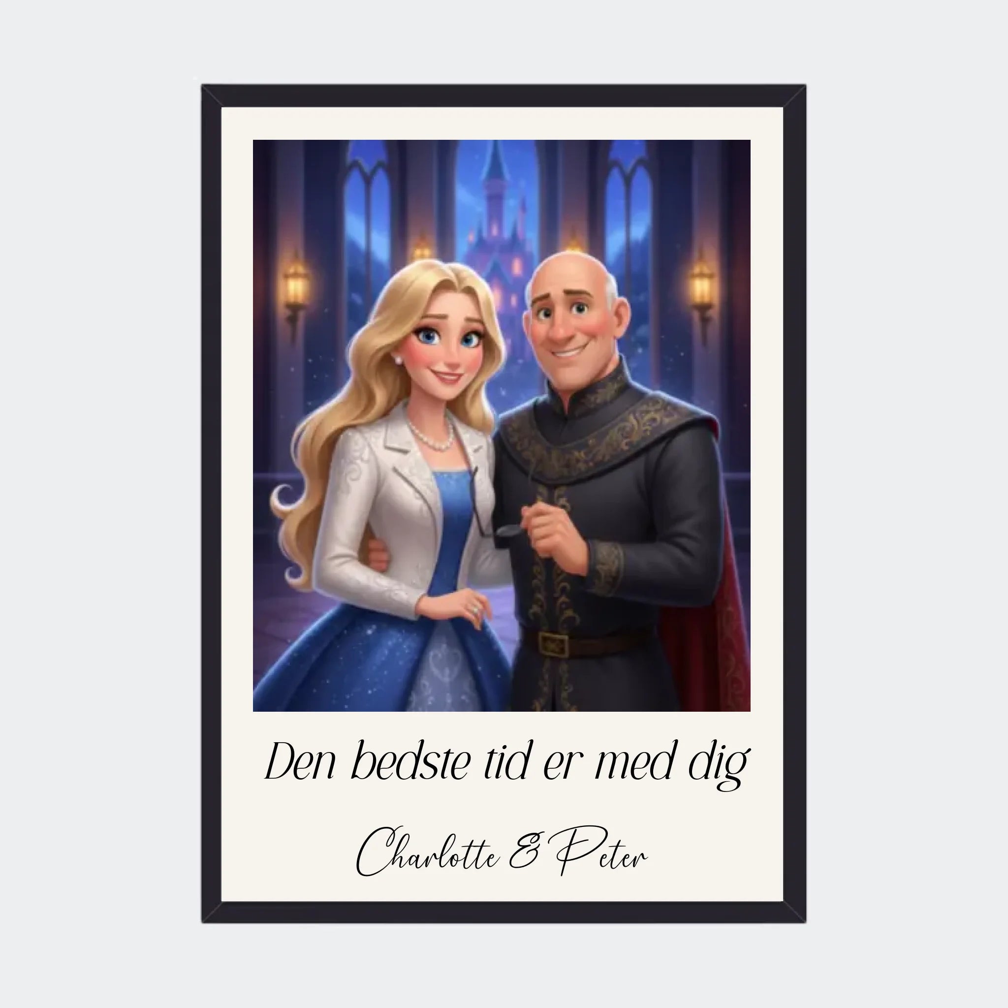 Plakat Ai genereret Disney – Upload eget billede, A3 med sort ramme