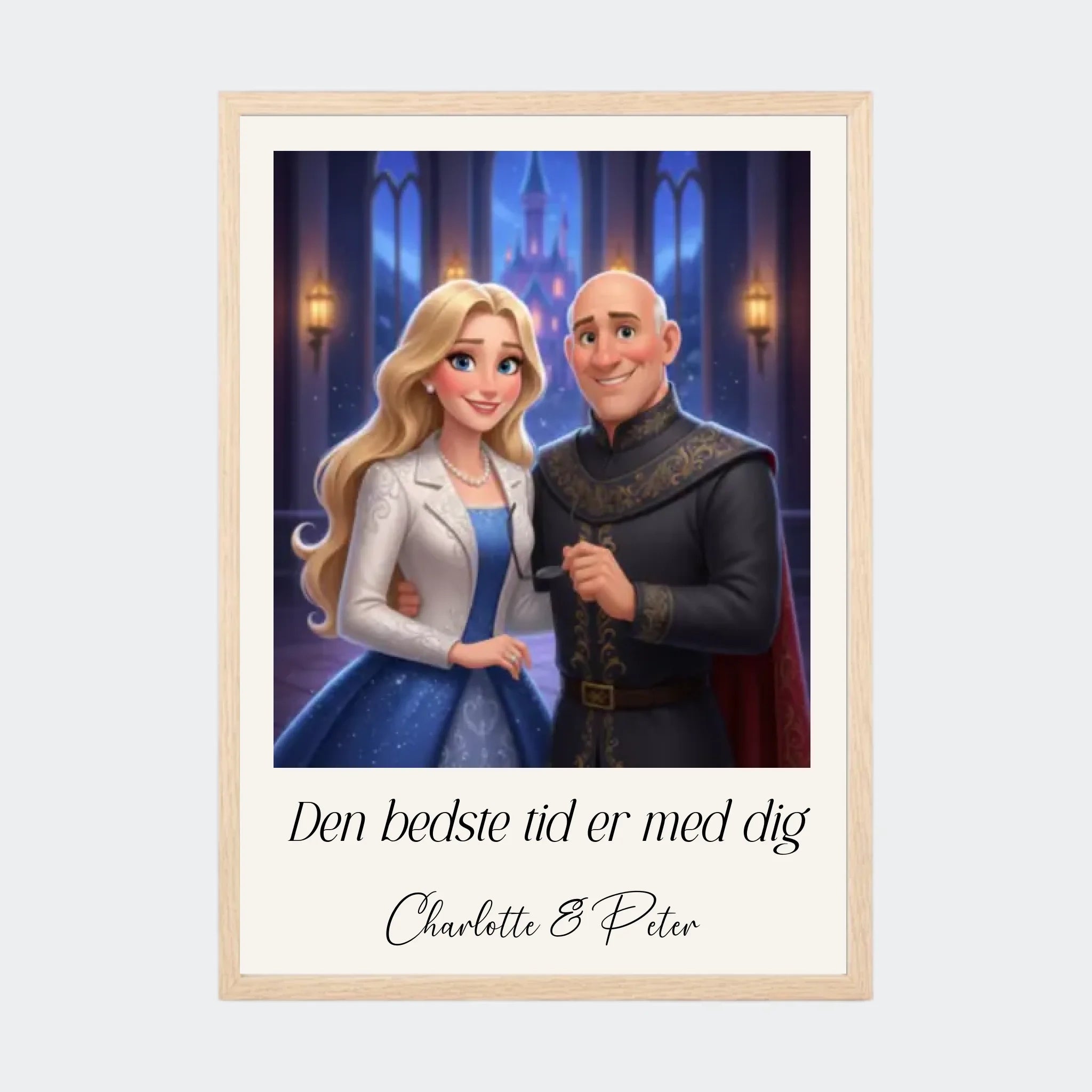 Plakat Ai genereret Disney – Upload eget billede, A3 med ramme i natur eg