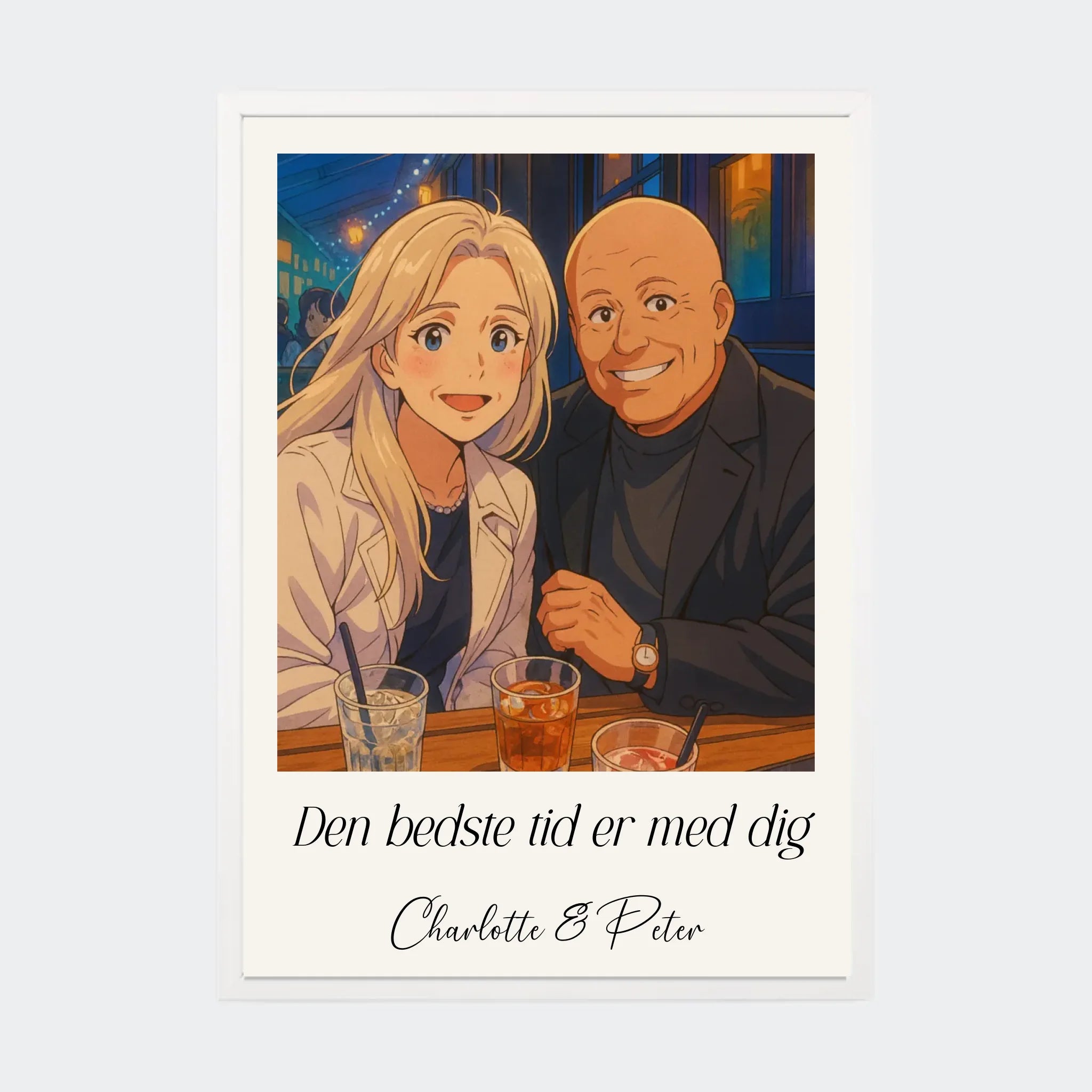 Plakat Ai genereret Anime – Upload eget billede, A3 med hvid ramme