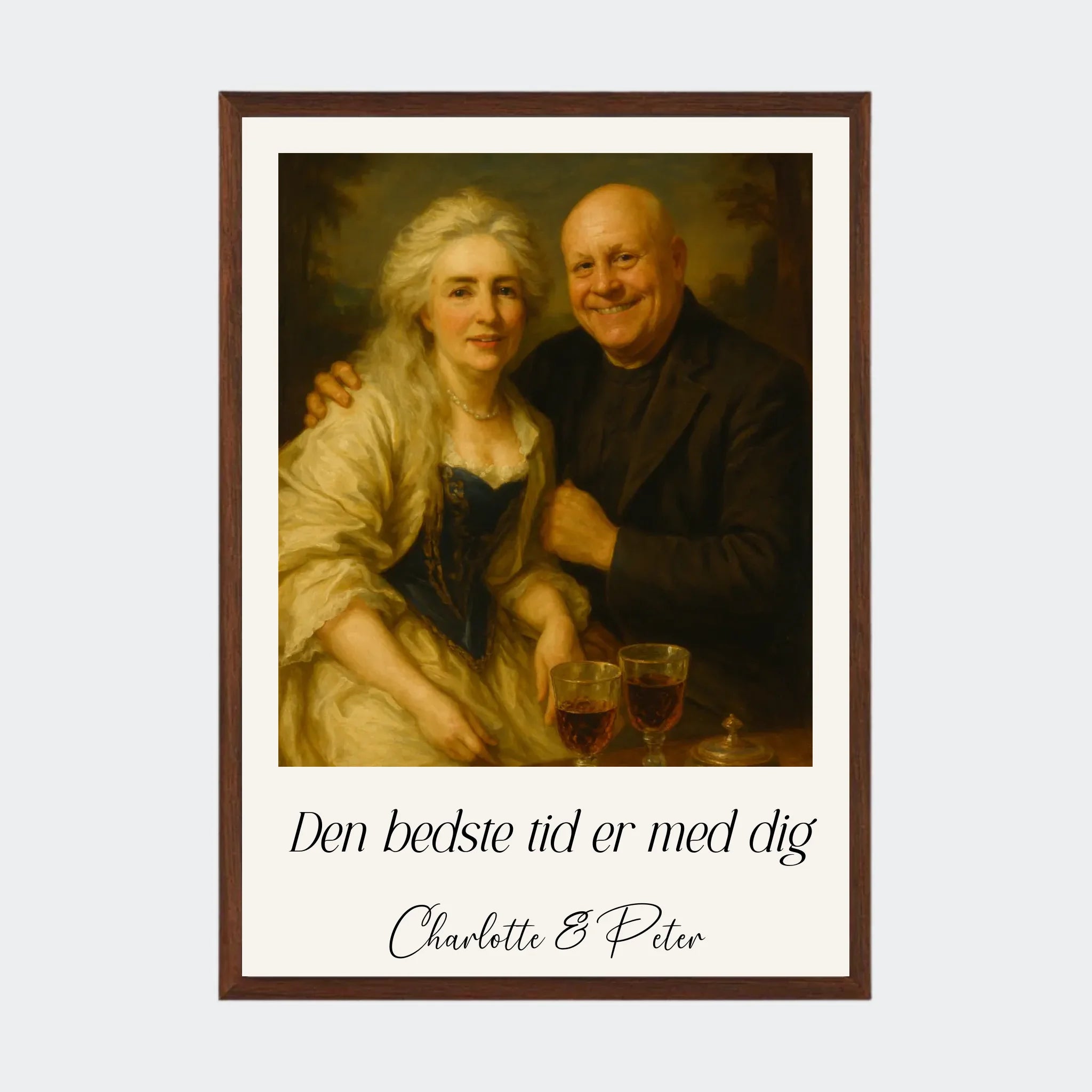 Plakat Ai genereret Royal Potrait – Upload eget billede, A3 med ramme i mørk eg